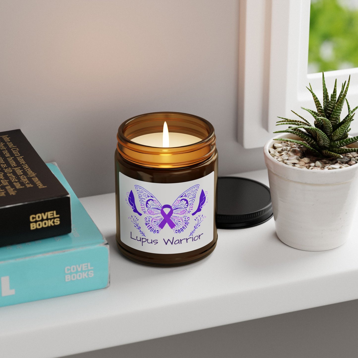Lupus Warrior Scented Soy Candle (Multi-Size, Amber Jar)