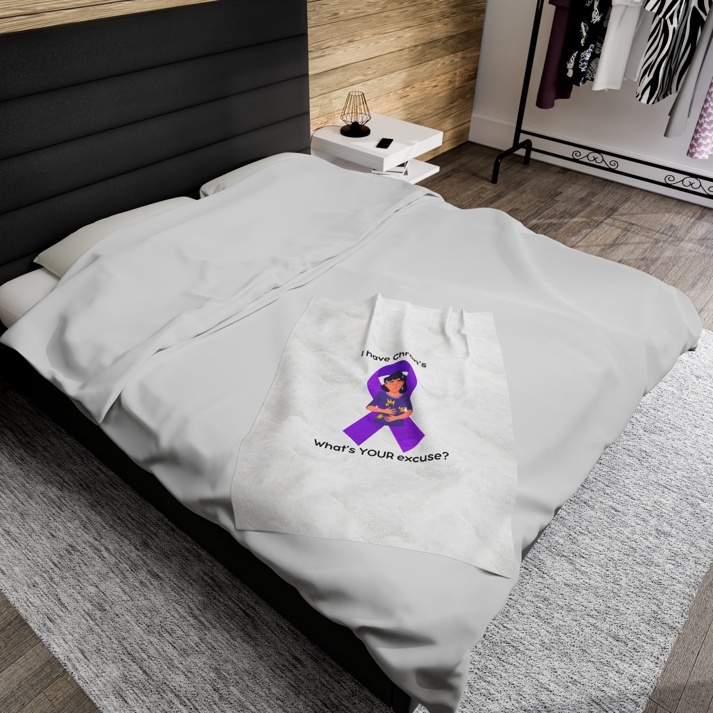 Chron's Disease Awareness Velveteen Plush Blanket