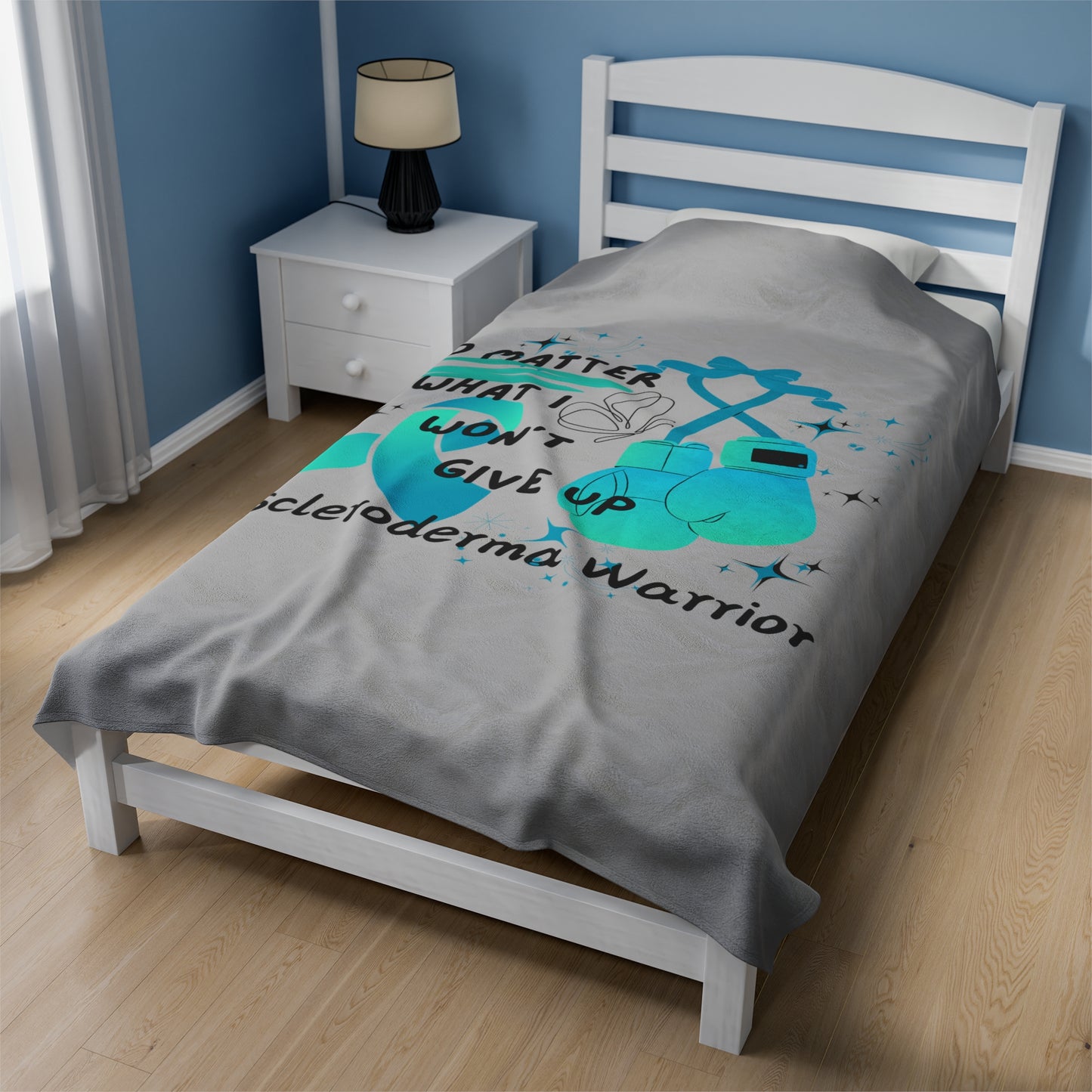 Scleroderma Warrior No Matter What I Won't Give Up Velveteen Plush Blanket