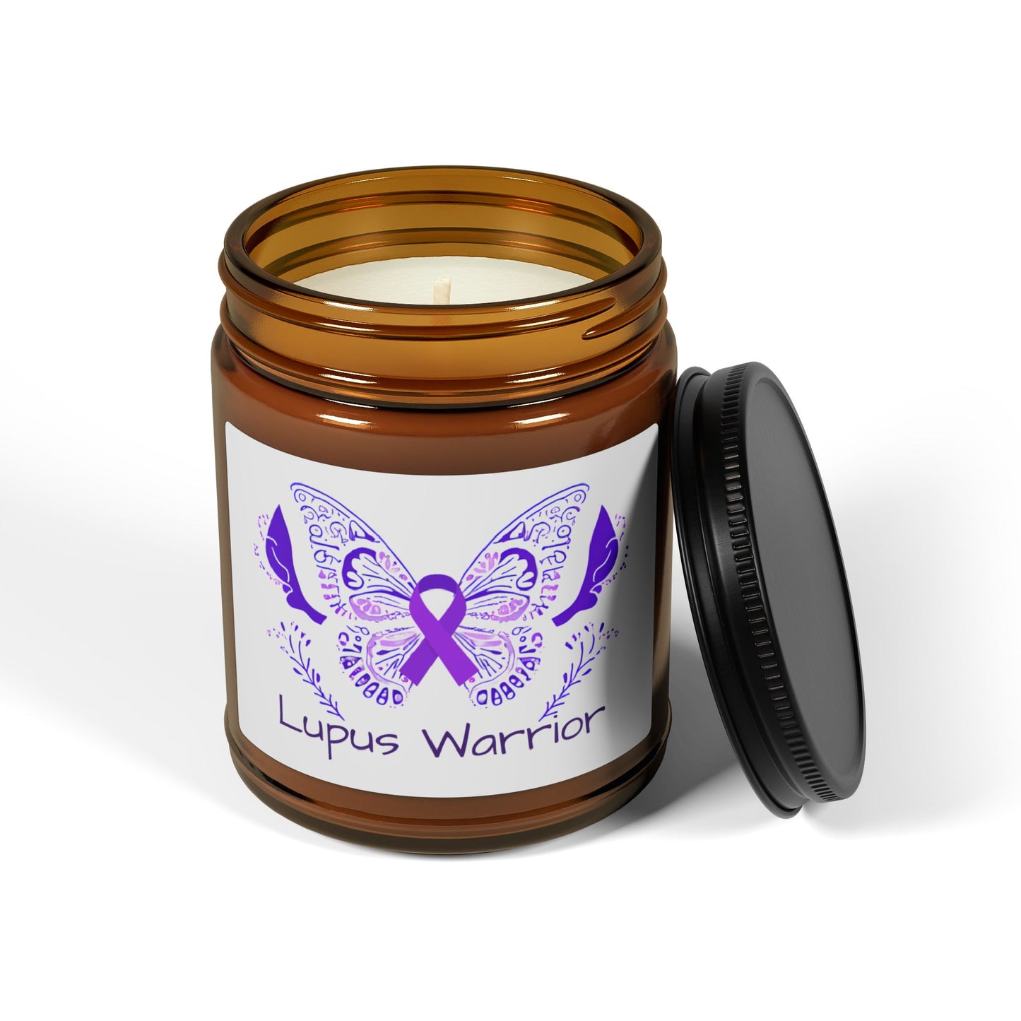 Lupus Warrior Scented Soy Candle (Multi-Size, Amber Jar)