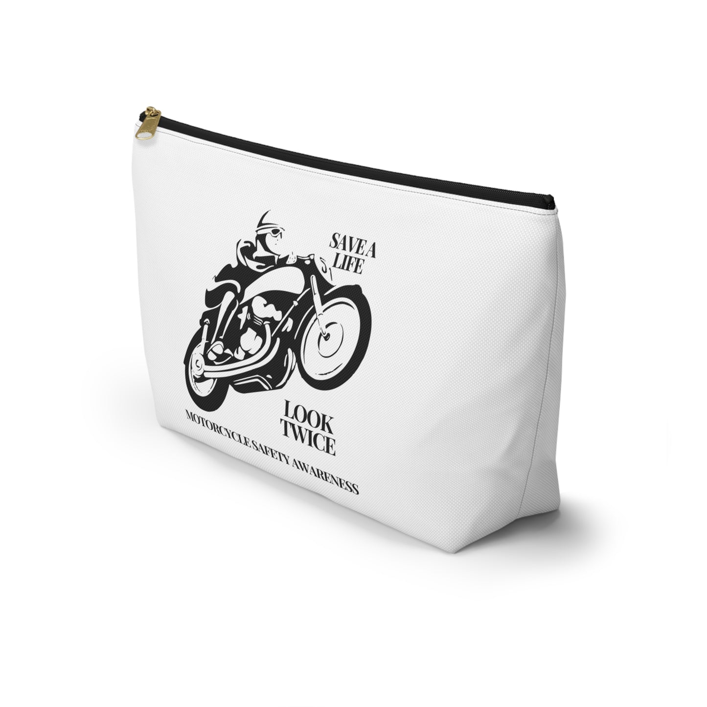 Motorcycle Safety Awareness Travel Accessory Pencil Case Makeup Pouch