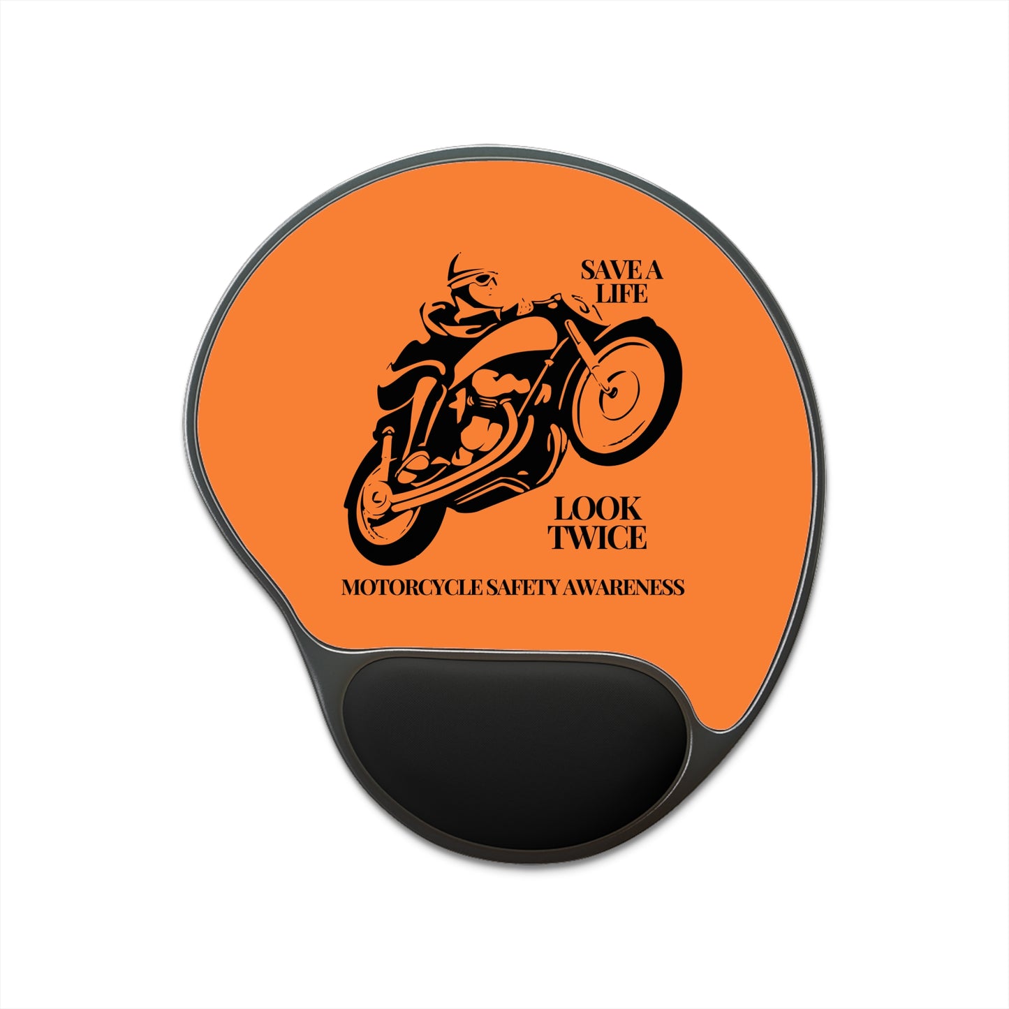 Motorcycle Safety Awareness Carpal Tunnel Mouse Pad With Wrist Rest
