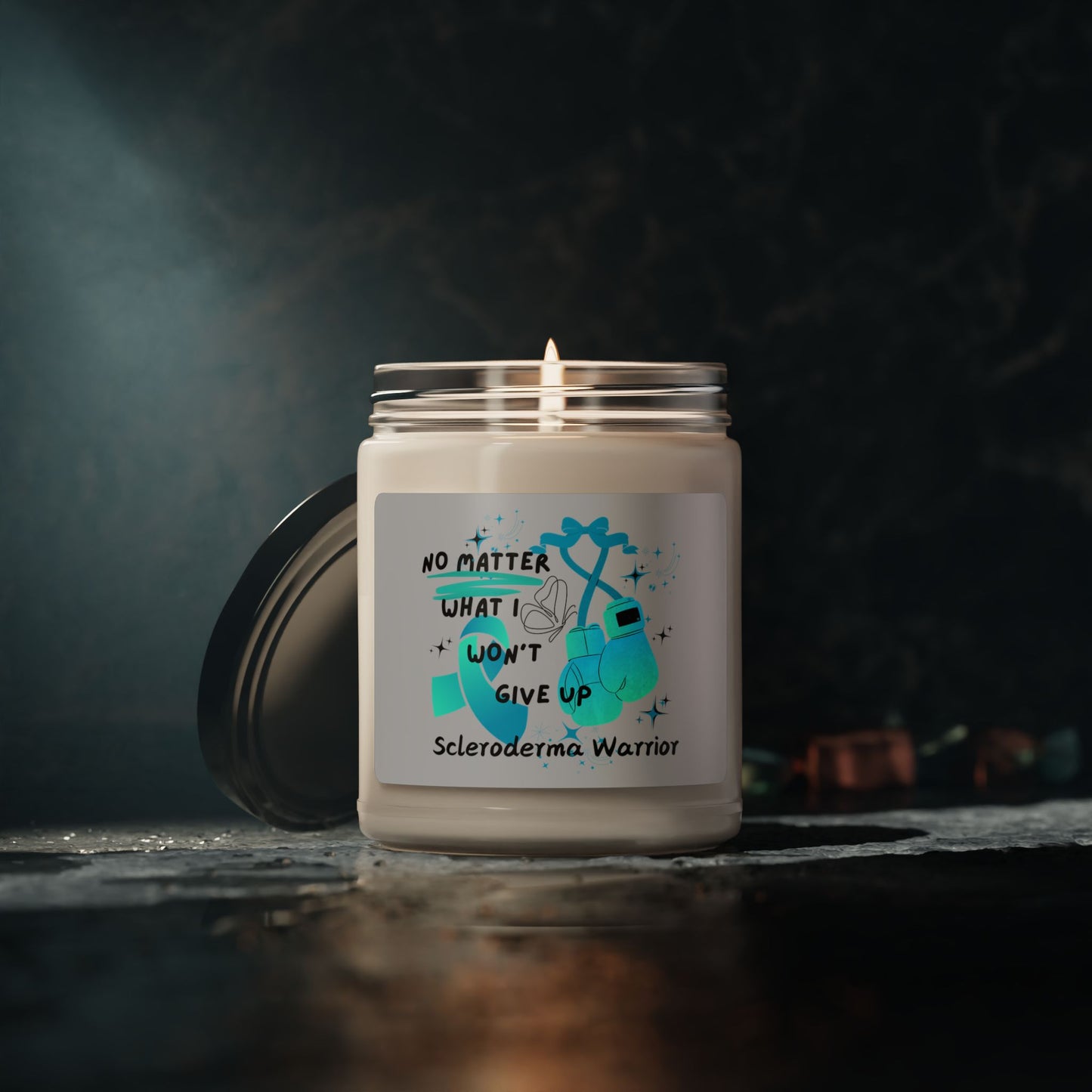 Scleroderma Warrior No Matter What I Won't Give Up Scented Soy Candle, 9oz