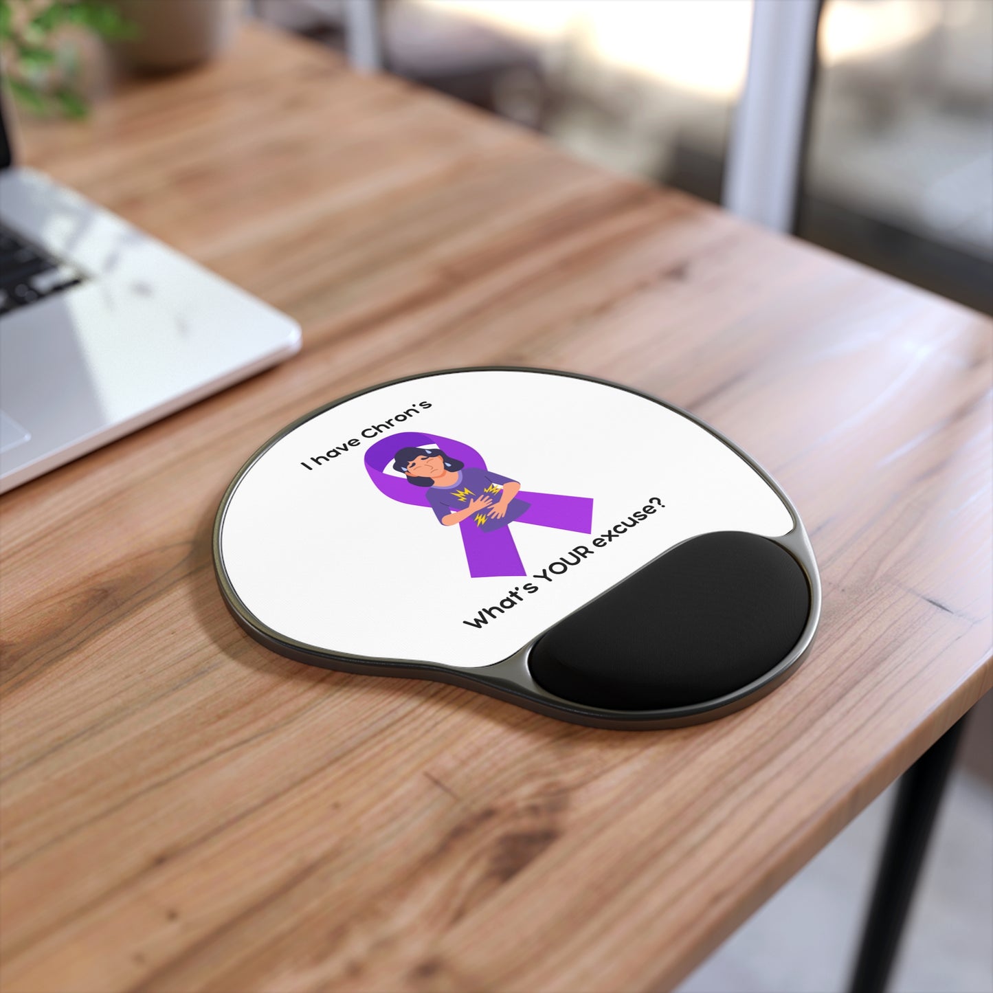 Chron's Disease Awareness Carpal Tunnel Mouse Pad With Wrist Rest