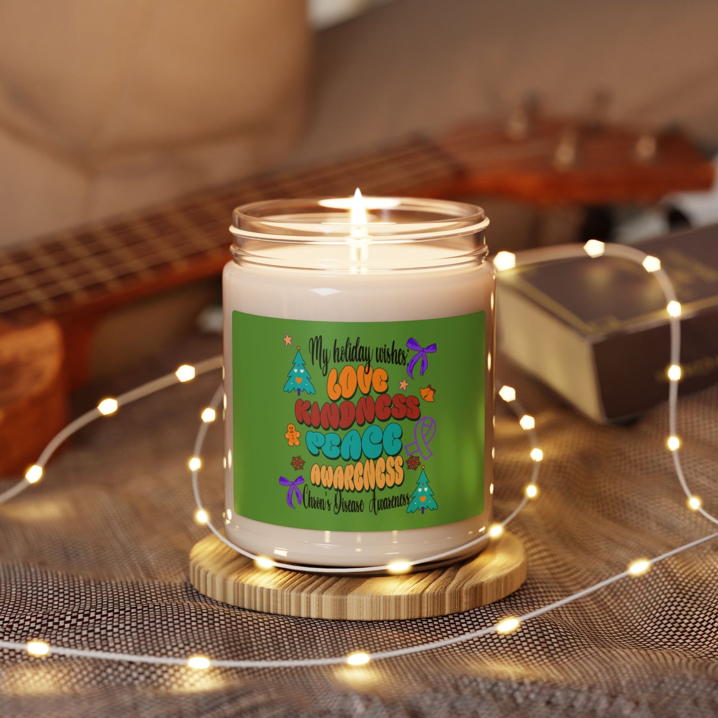 Chron's Disease Awareness Holiday Theme Scented Soy Candle, 9oz