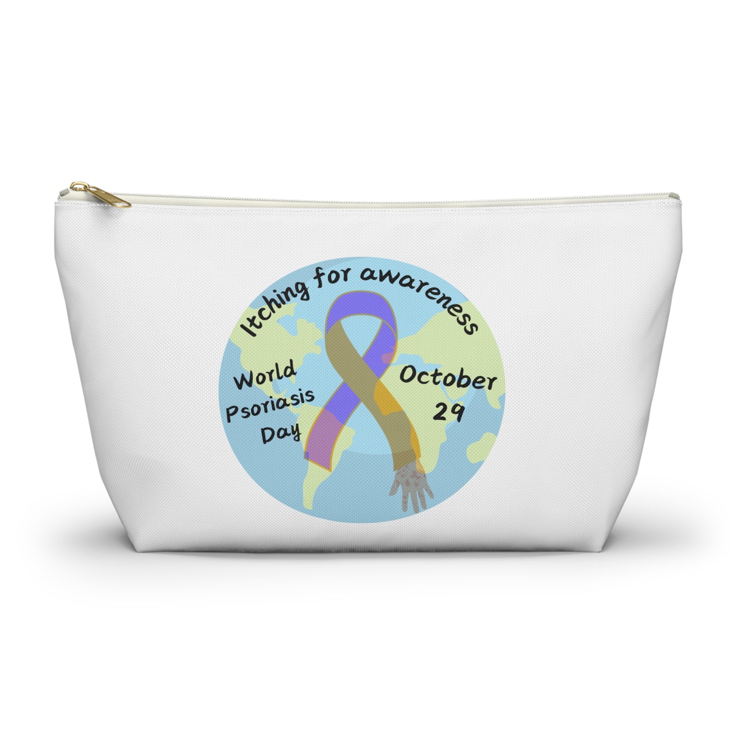 World Psoriasis Day Psoriasis Awareness Travel Pouch w T-bottom