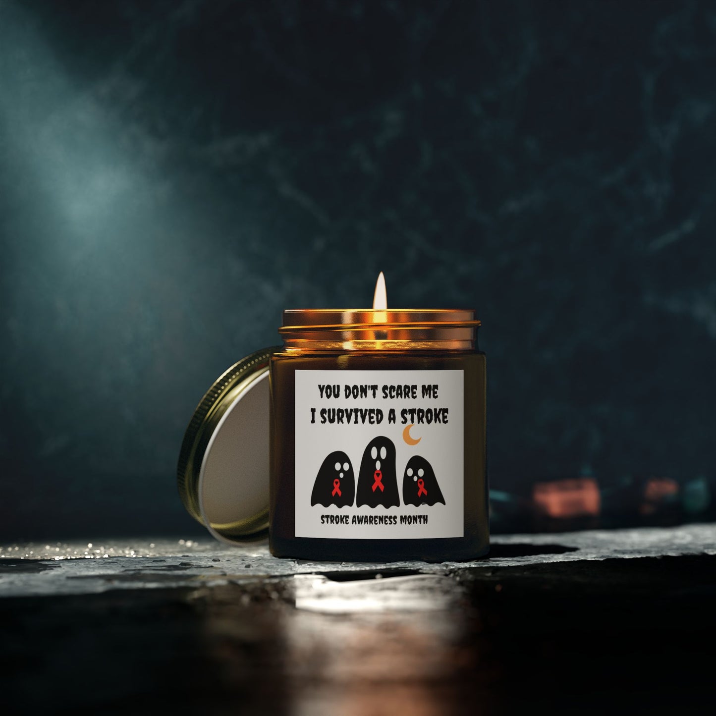 Candle- Stroke Awareness Scented Coconut Apricot Candles