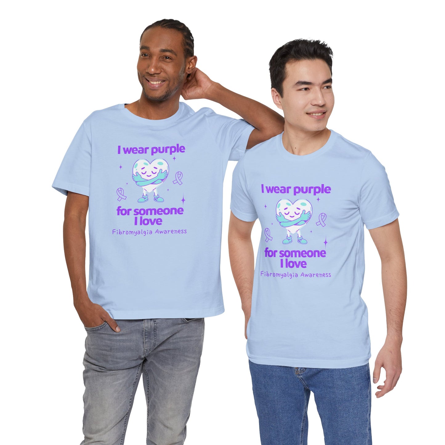 Fibromyalgia Awareness I Wear Purple for Someone I Love Unisex Jersey Short Sleeve Tee