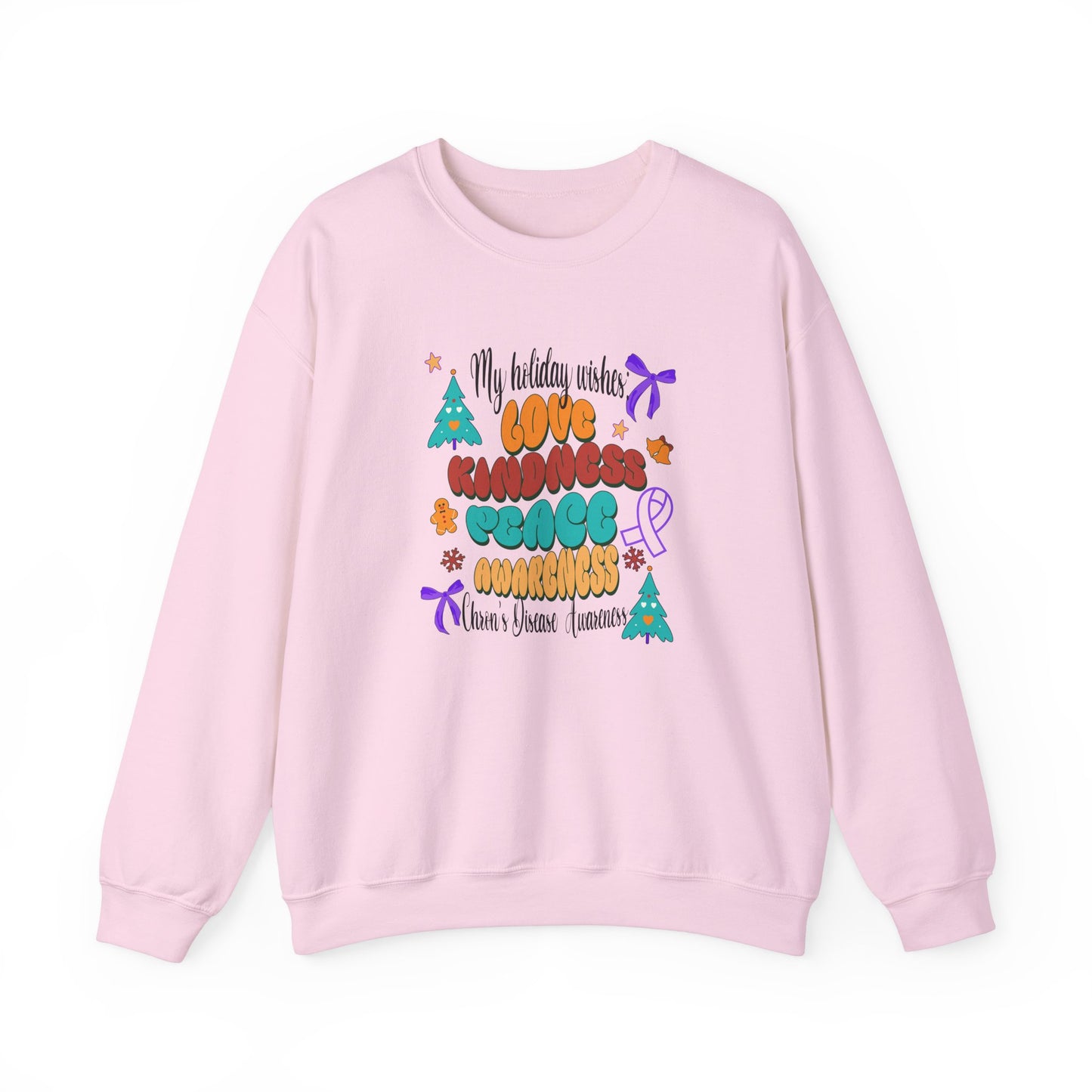 Chron's Disease Awareness Holiday Theme Crewneck Sweatshirt