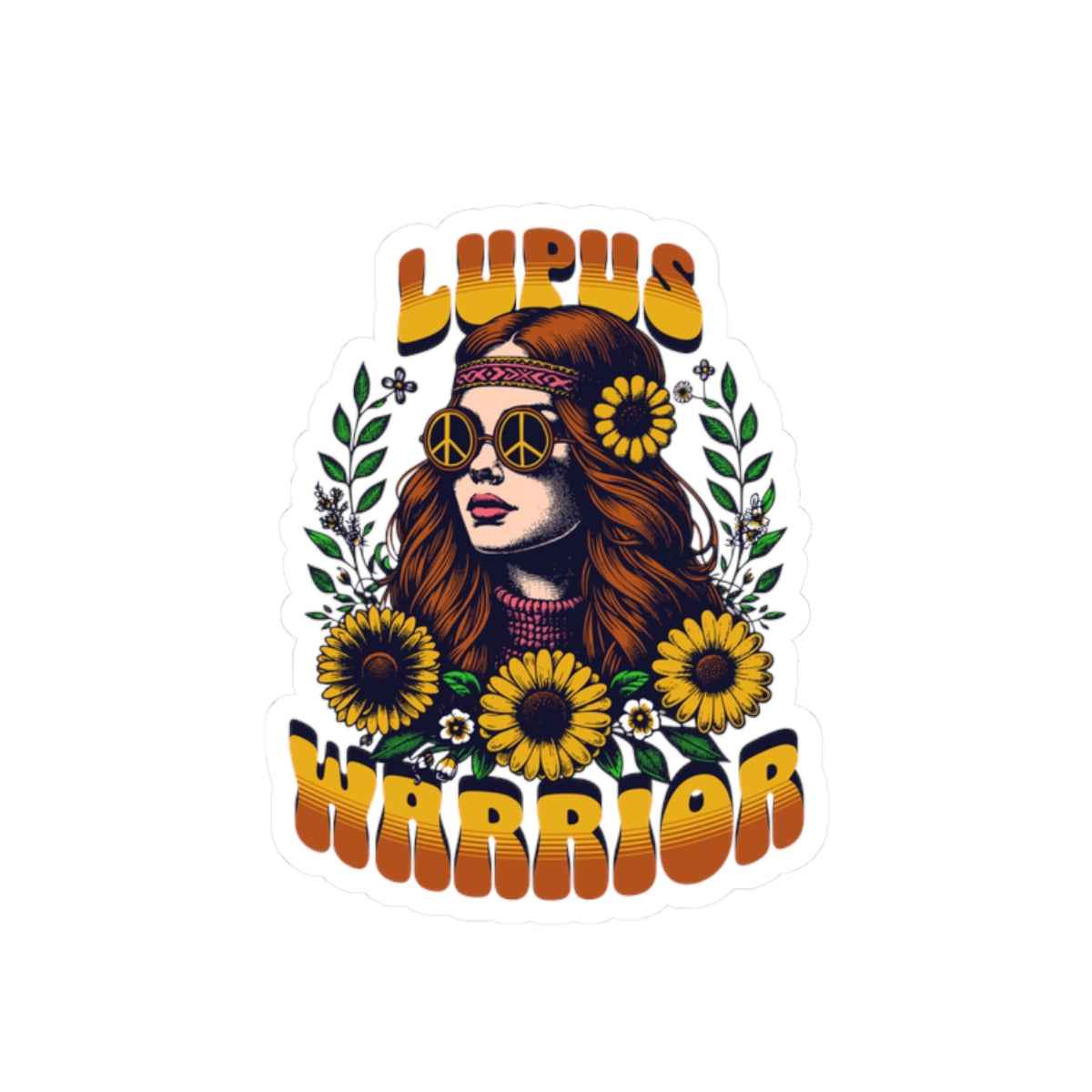Lupus Warrior Kiss-Cut Stickers | Boho Inspired Floral Decals for Support & Awareness