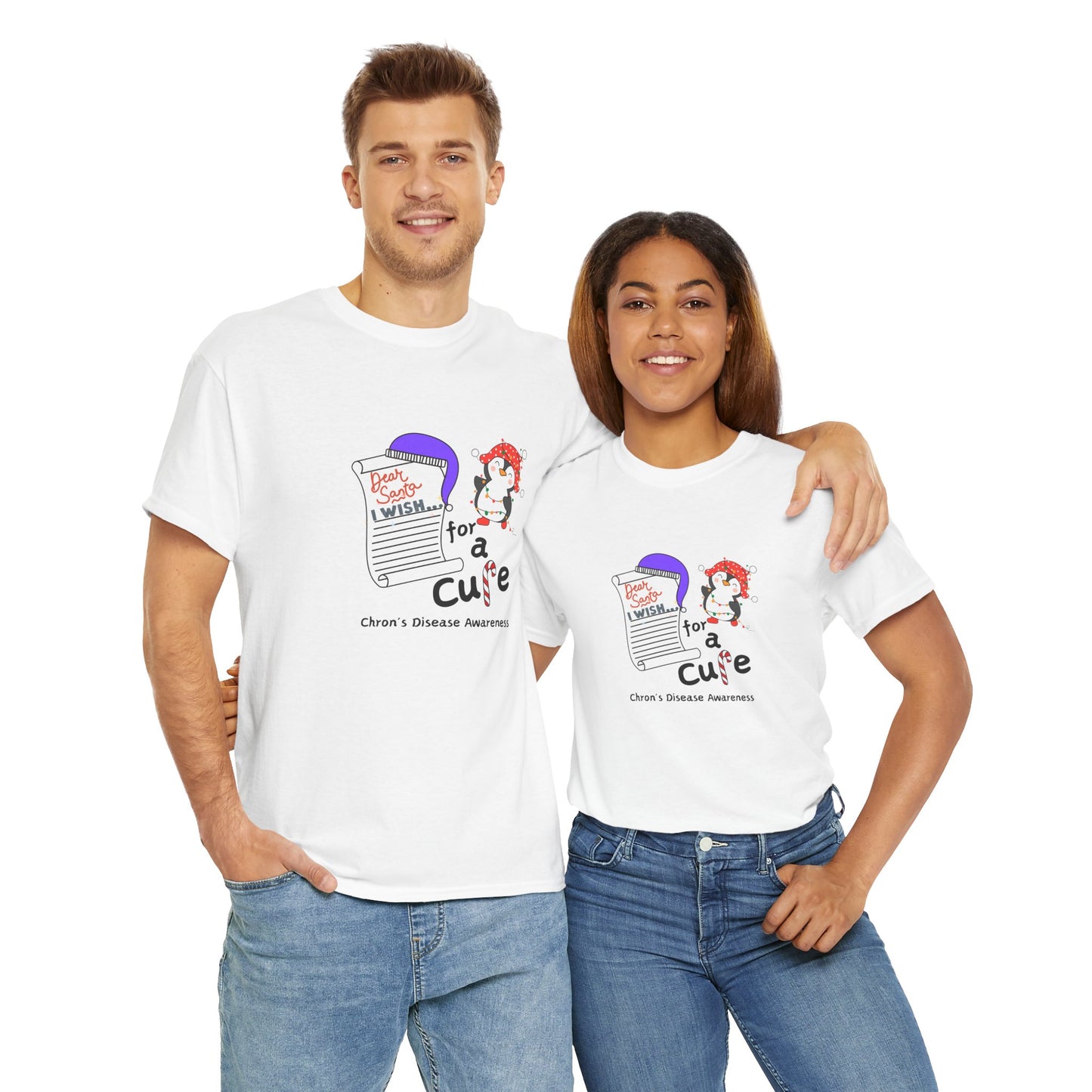 Unisex Heavy Cotton Tee, Chron's Disease Awareness, Holiday Gift Ideas