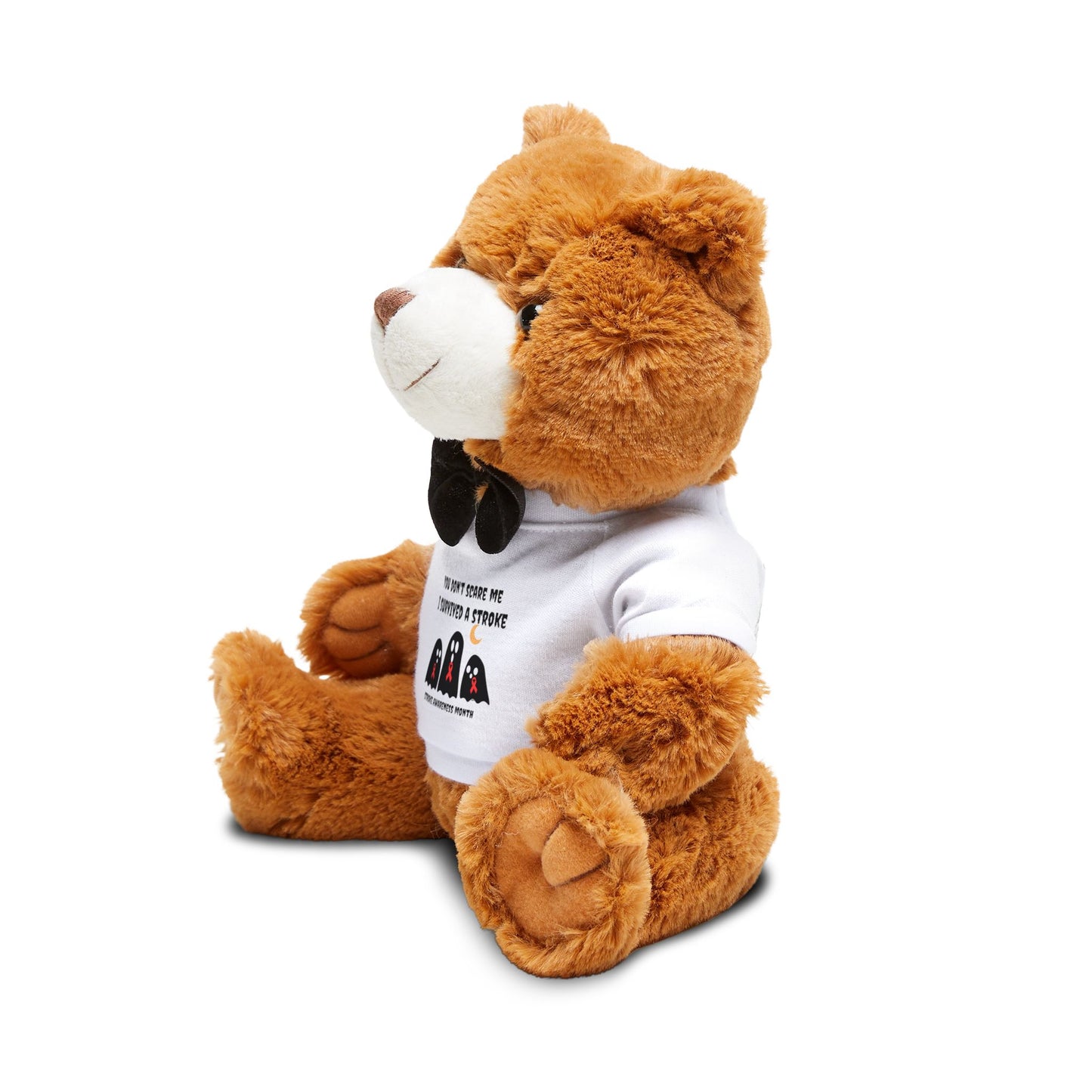 Stroke Awareness Halloween Teddy Bear with T-Shirt