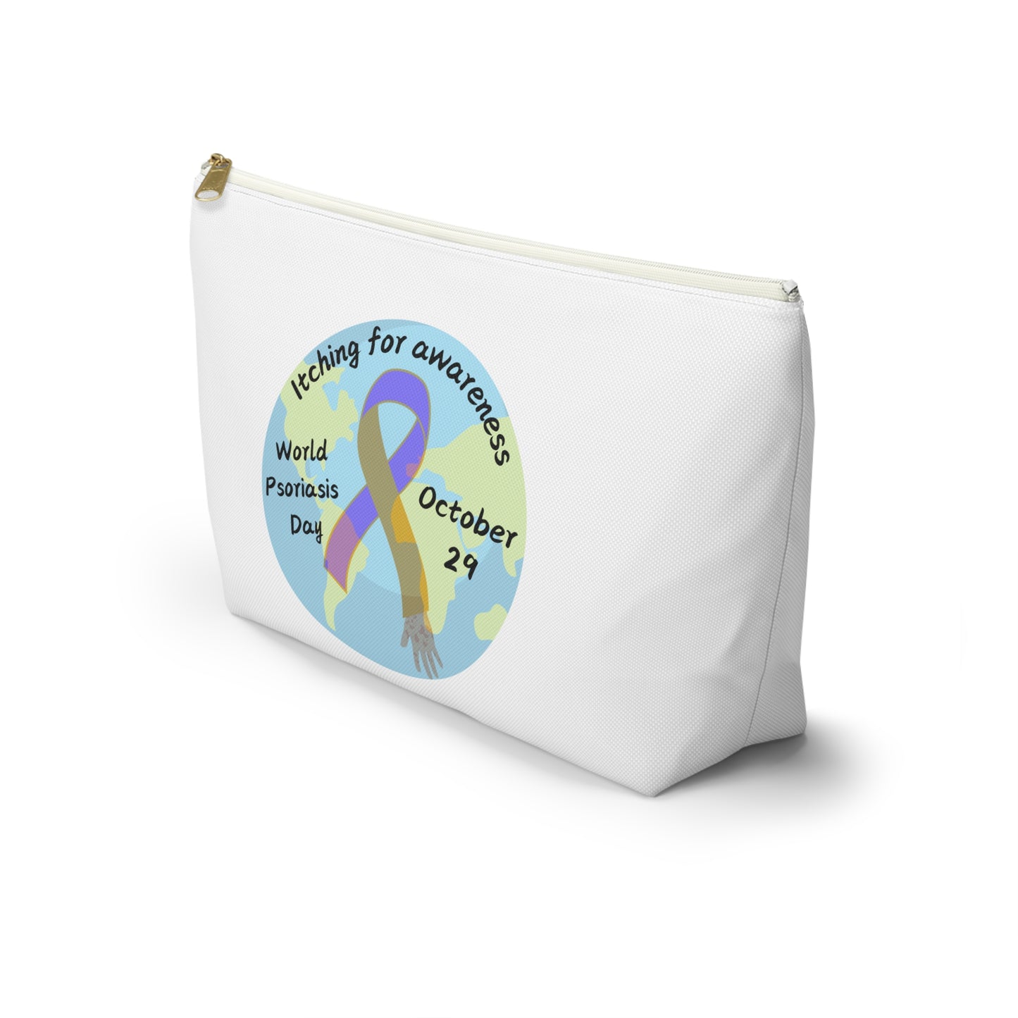World Psoriasis Day Psoriasis Awareness Travel Pouch w T-bottom