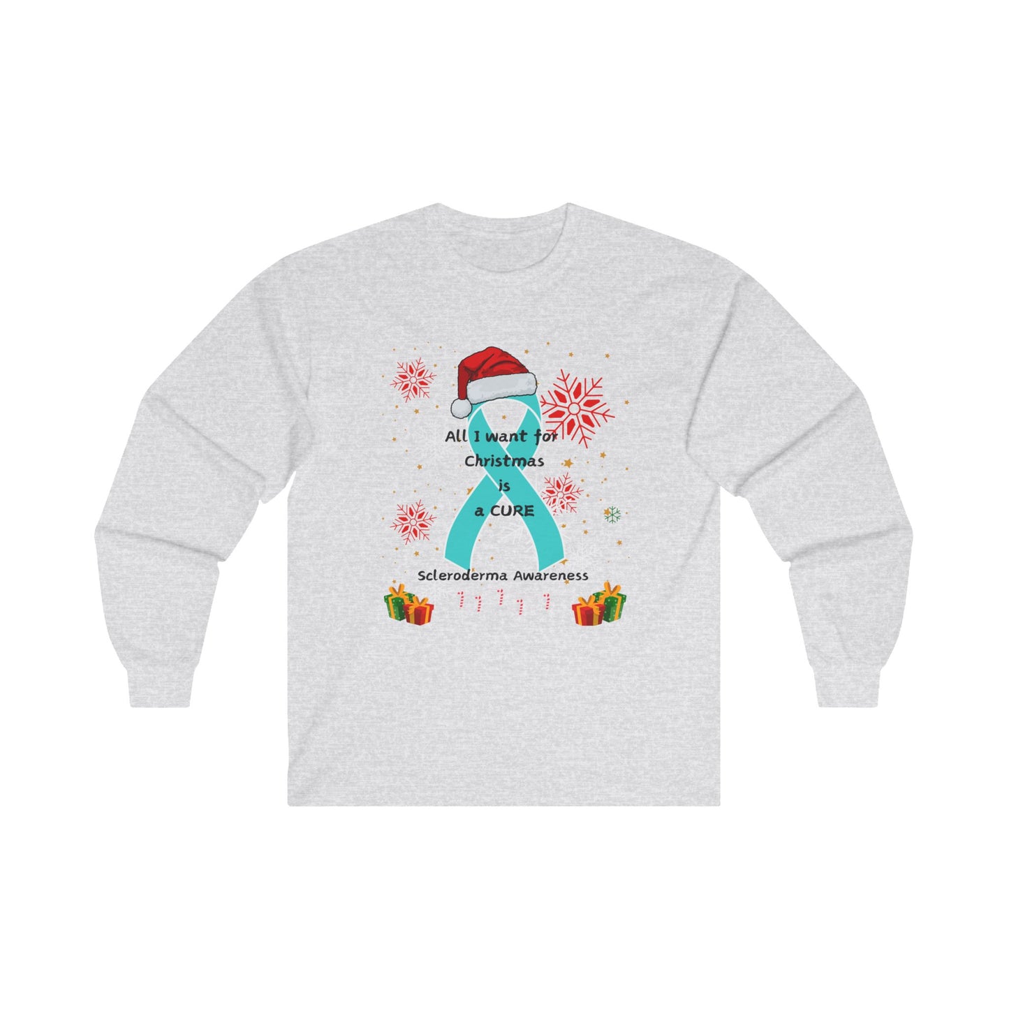 Scleroderma Awareness Unisex Ultra Cotton Long Sleeve Tee- All I Want for Christmas is a Cure