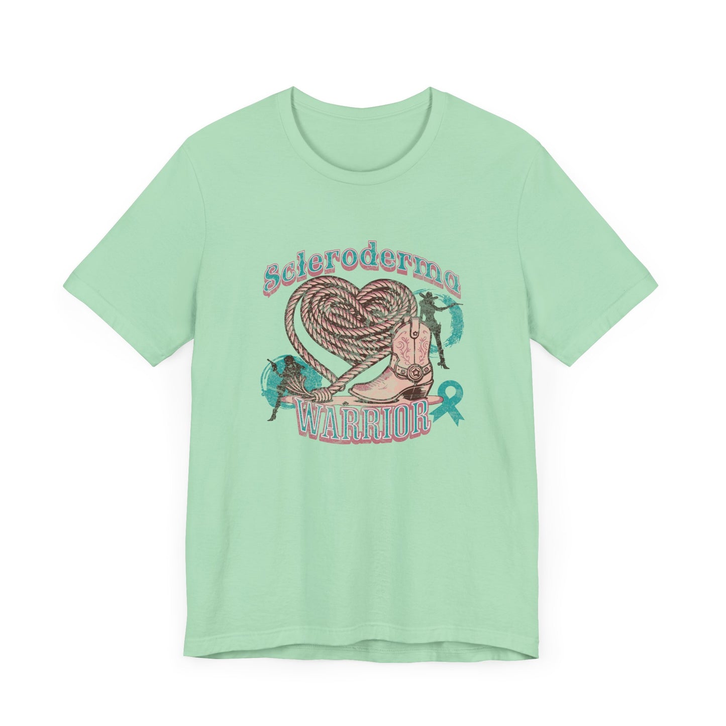 Scleroderma Warrior Valentine western theme Unisex Jersey Short Sleeve Tee