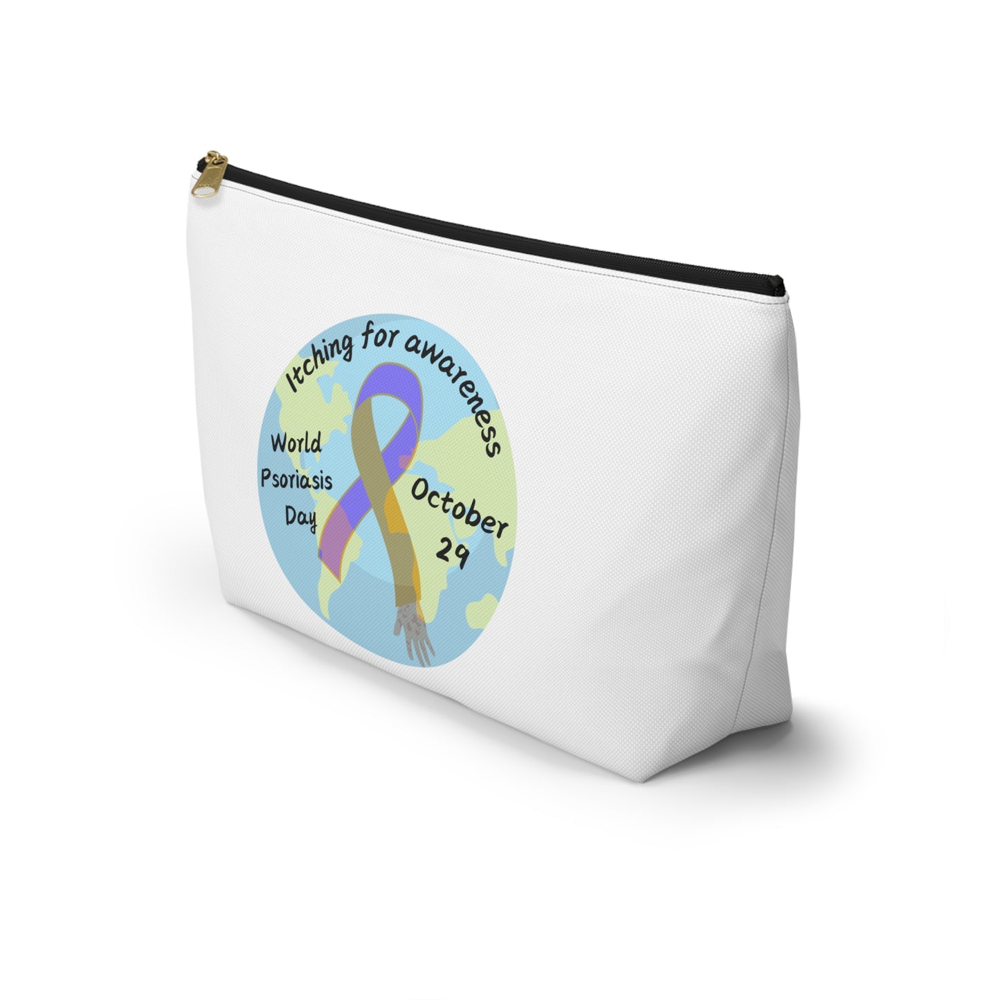 World Psoriasis Day Psoriasis Awareness Travel Pouch w T-bottom