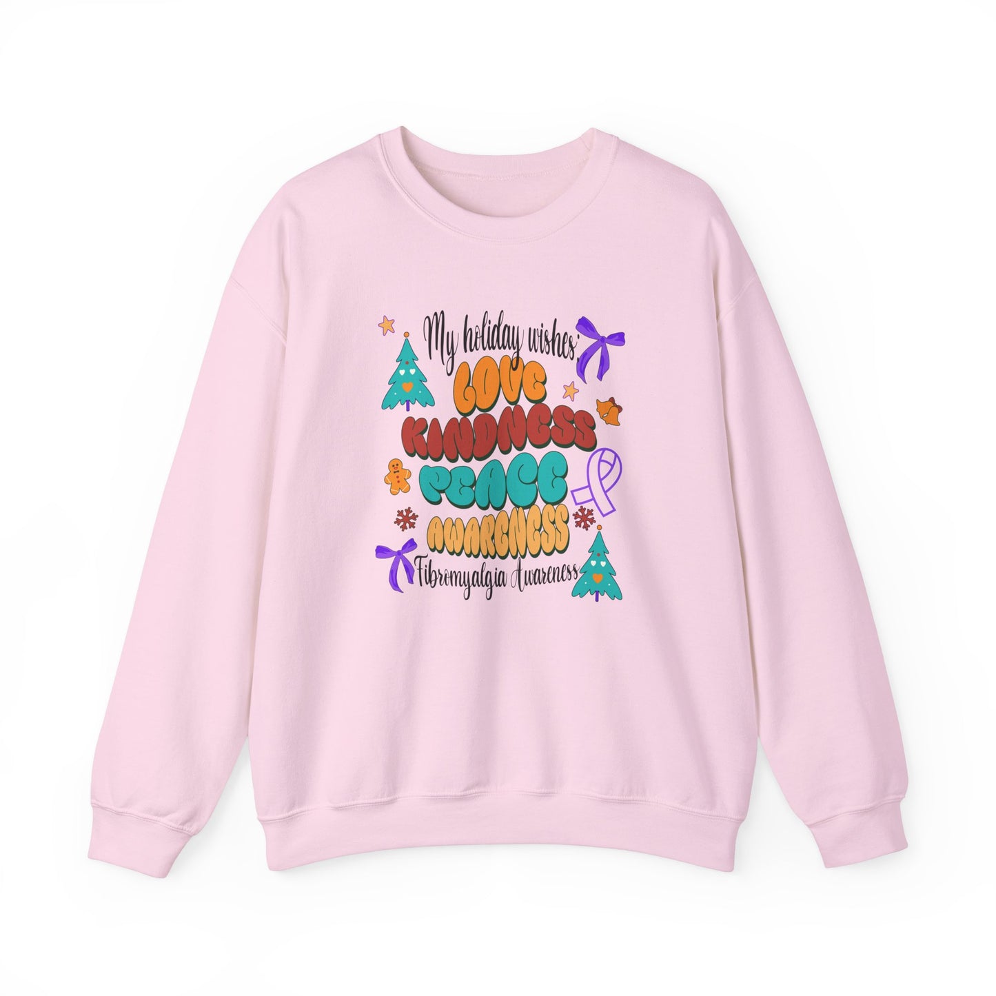 Fibromyalgia Awareness Holiday Wishes Unisex Crewneck Sweatshirt