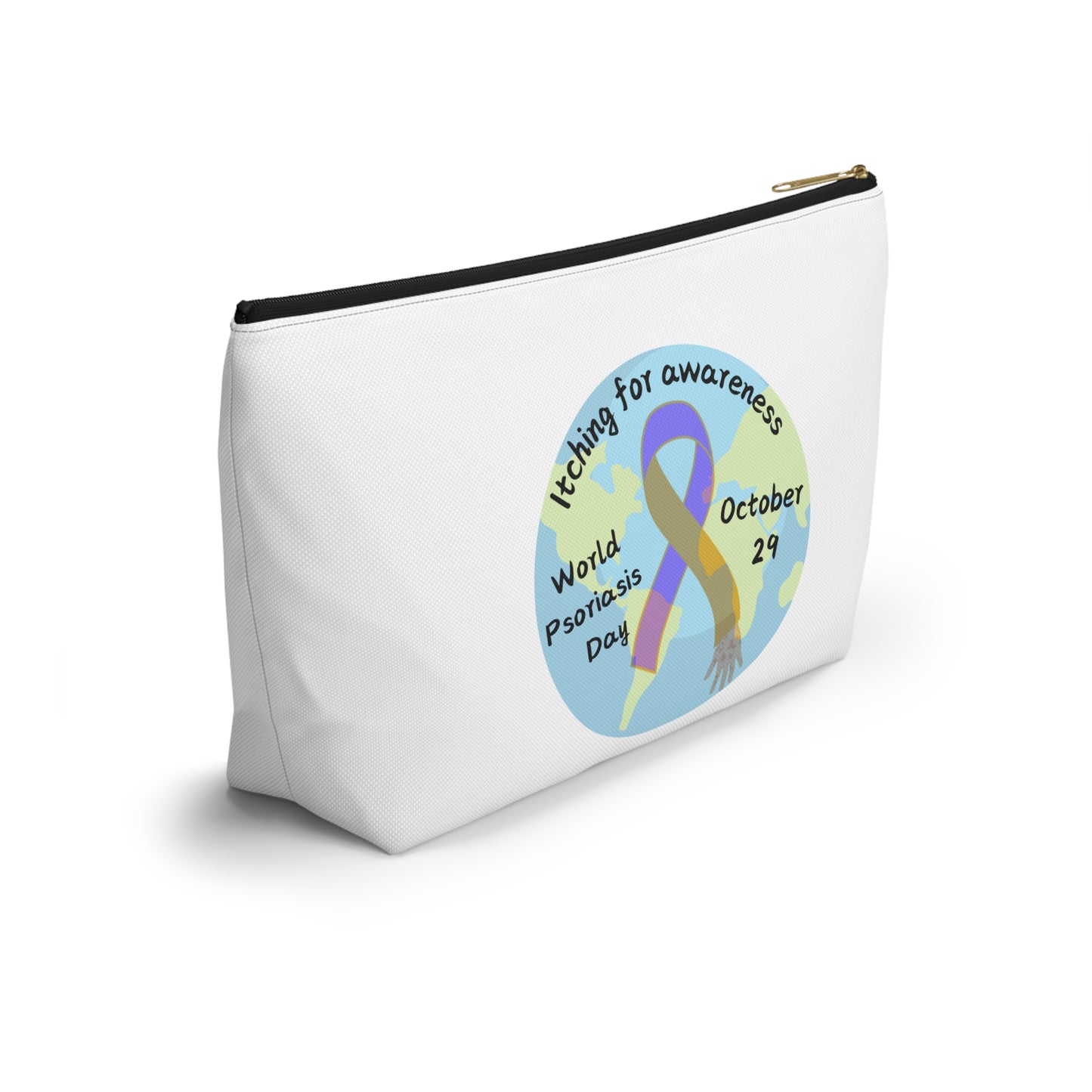 World Psoriasis Day Psoriasis Awareness Travel Pouch w T-bottom