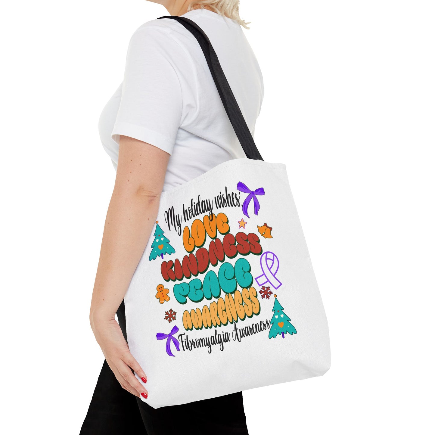 Fibromyalgia Awareness Holiday Wishes Tote Bag