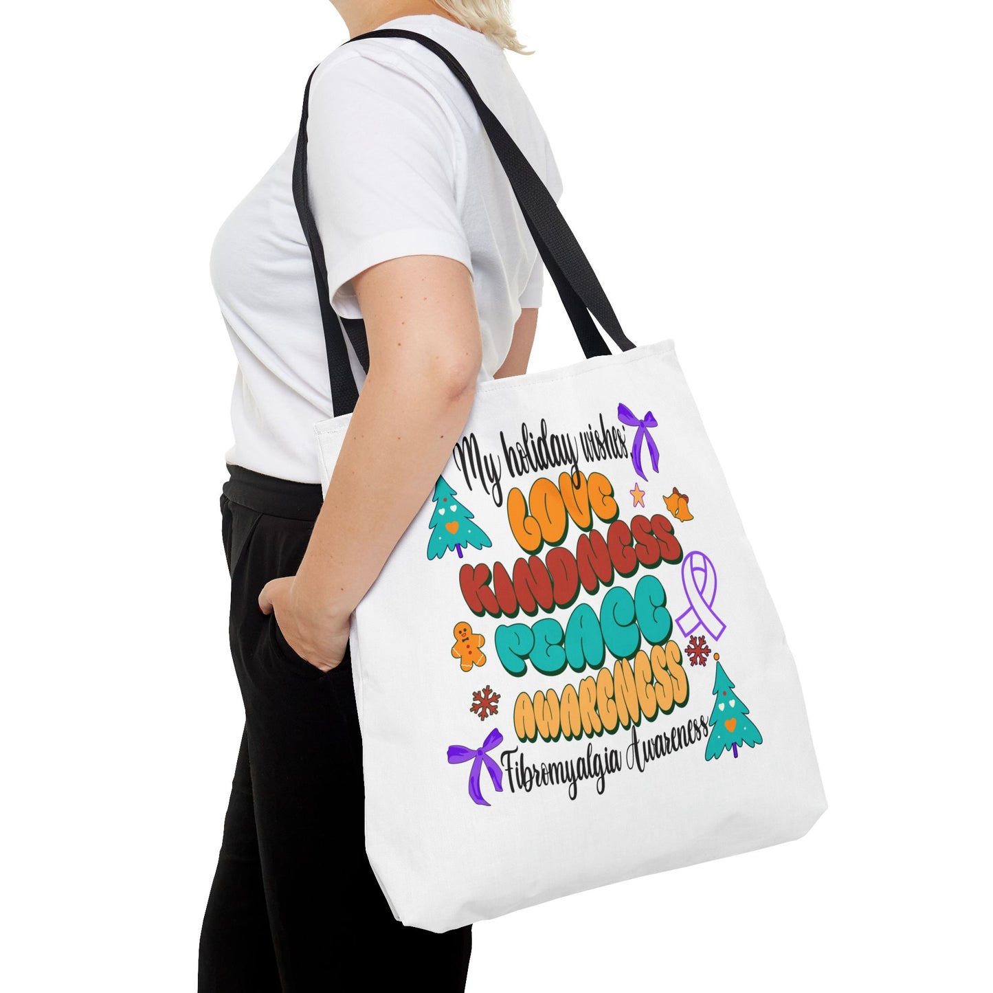 Fibromyalgia Awareness Holiday Wishes Tote Bag