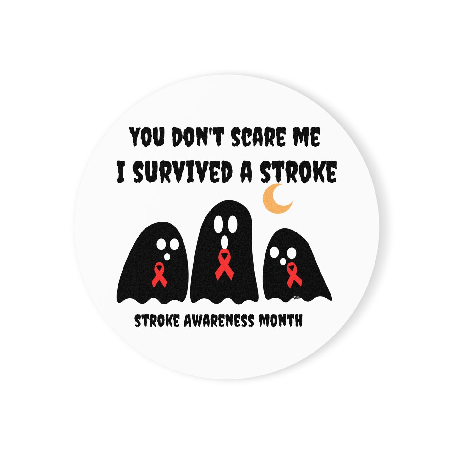Stroke Awareness Halloween Cork Back Coaster
