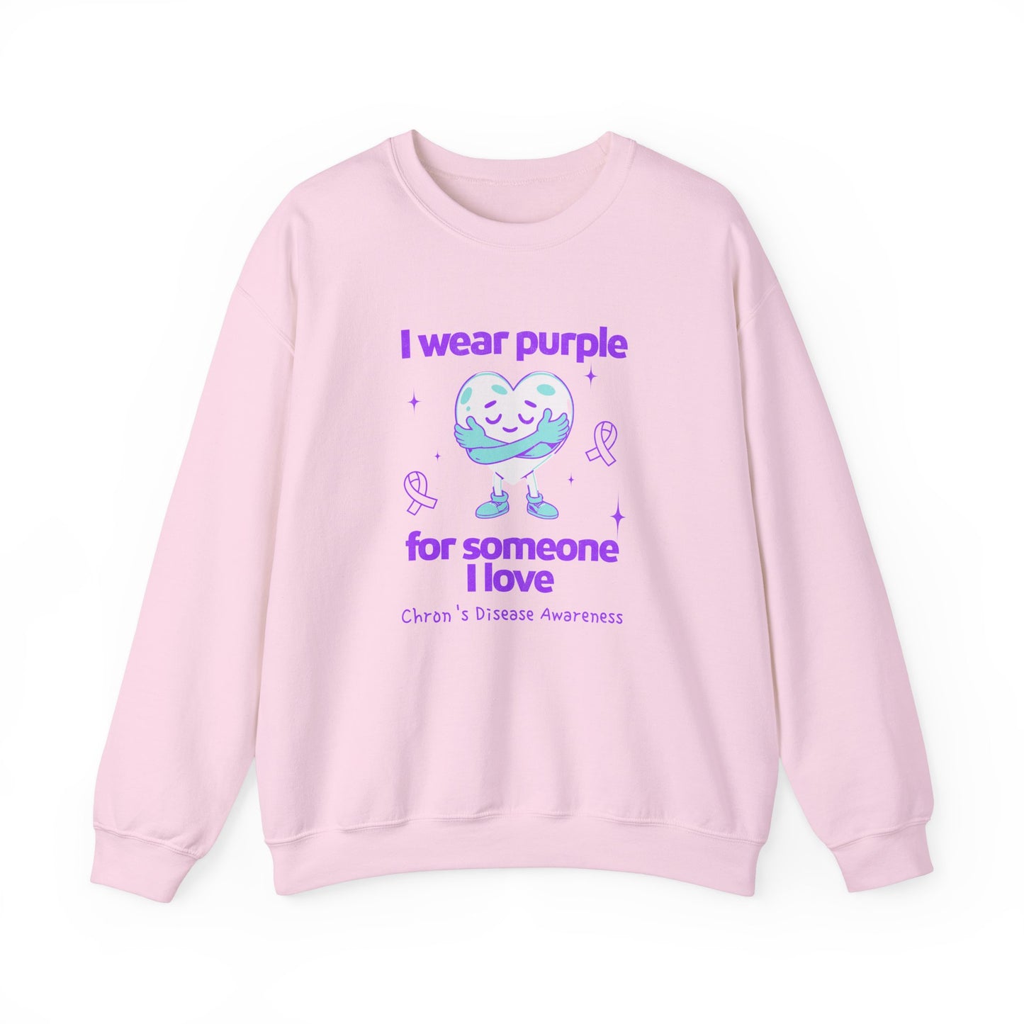 Chron's Disease Awareness I Wear Purple for Someone I Love Unisex Crewneck Sweatshirt
