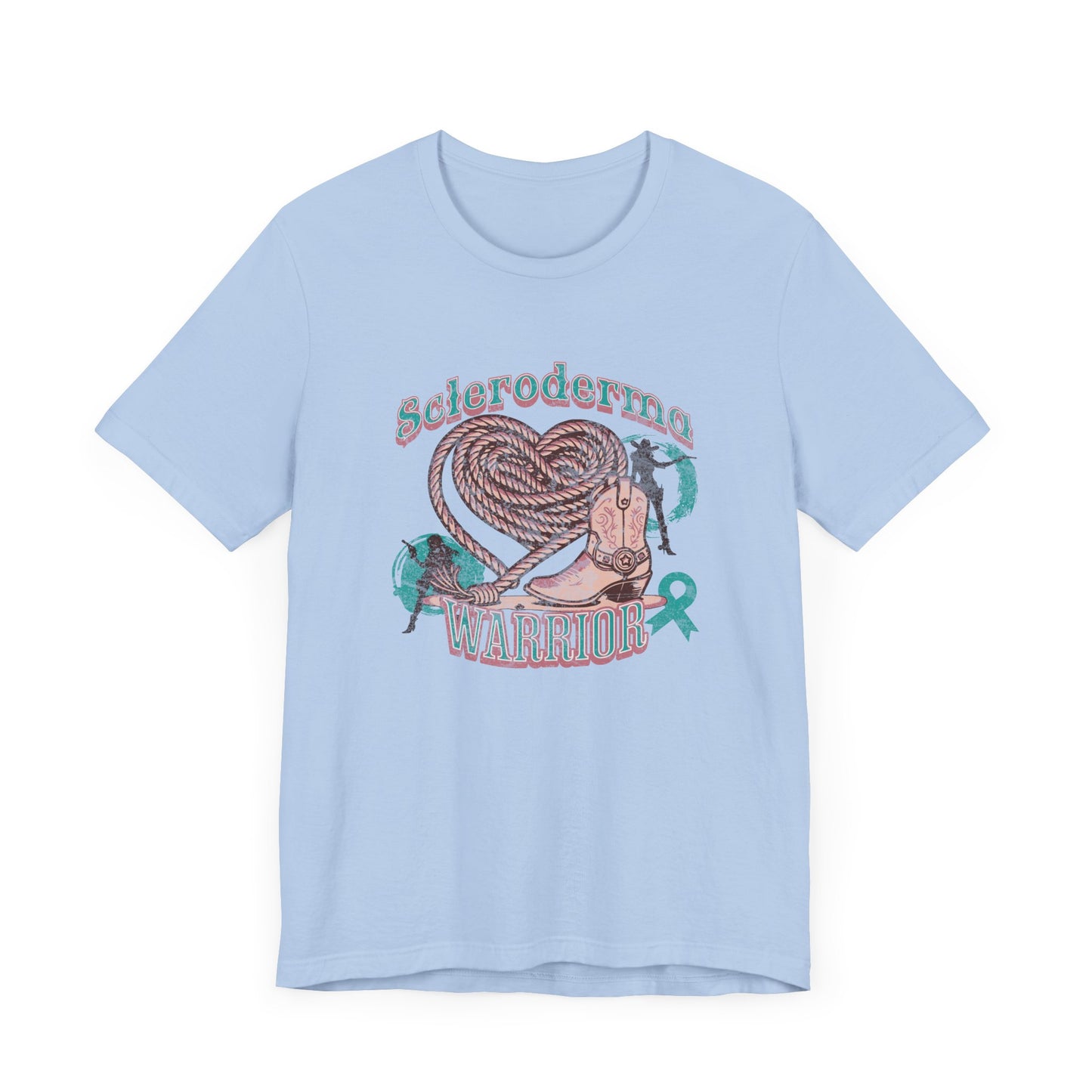 Scleroderma Warrior Valentine western theme Unisex Jersey Short Sleeve Tee