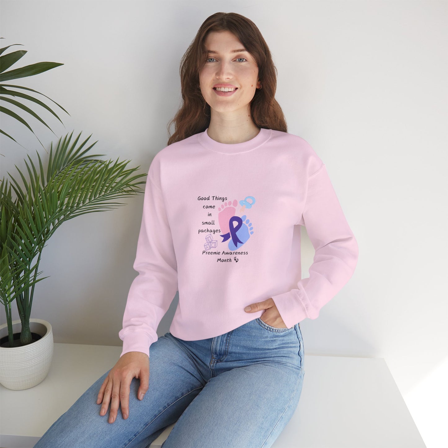 Preemie Awareness Prematurity Awareness Unisex Heavy Blend™ Crewneck Sweatshirt