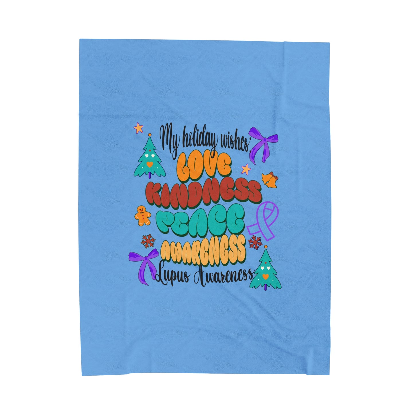 Lupus Awareness Holiday Wishes Velveteen Plush Blanket