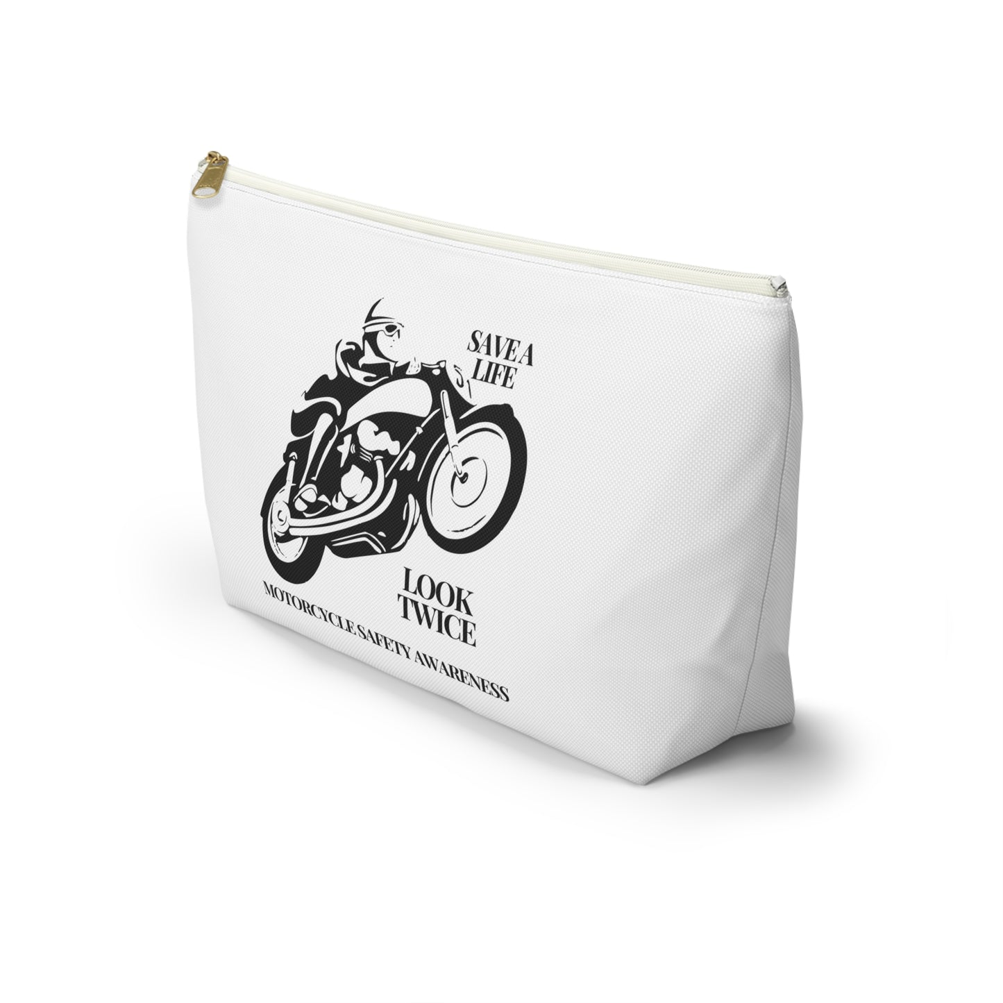 Motorcycle Safety Awareness Travel Accessory Pencil Case Makeup Pouch