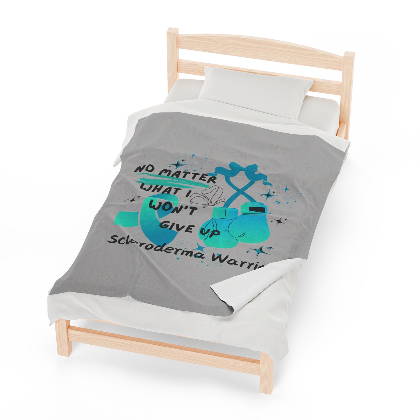 Scleroderma Warrior No Matter What I Won't Give Up Velveteen Plush Blanket