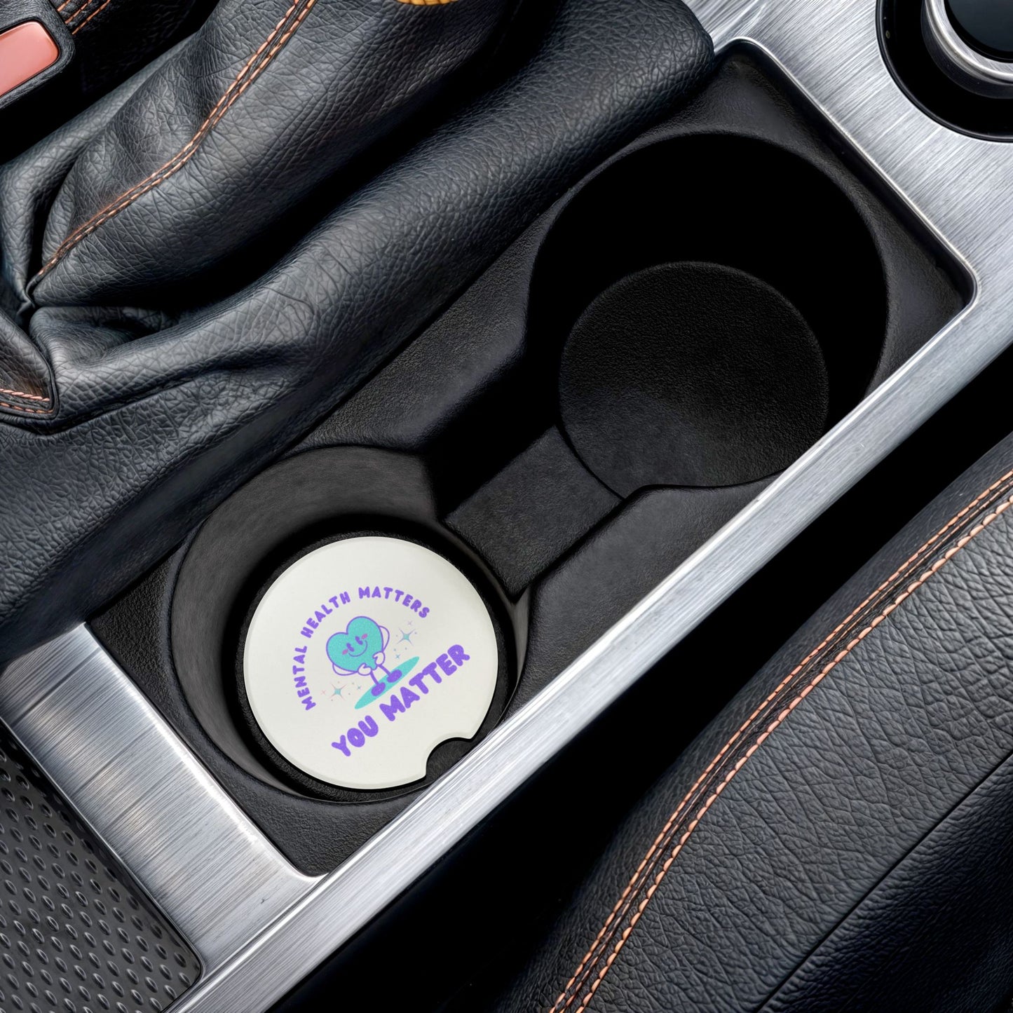 Mental Health Awareness Soapstone Car Coaster