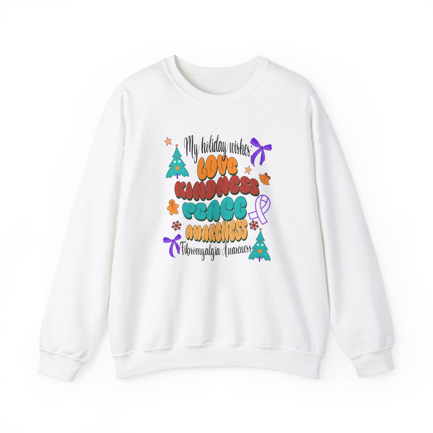 Fibromyalgia Awareness Holiday Wishes Unisex Crewneck Sweatshirt
