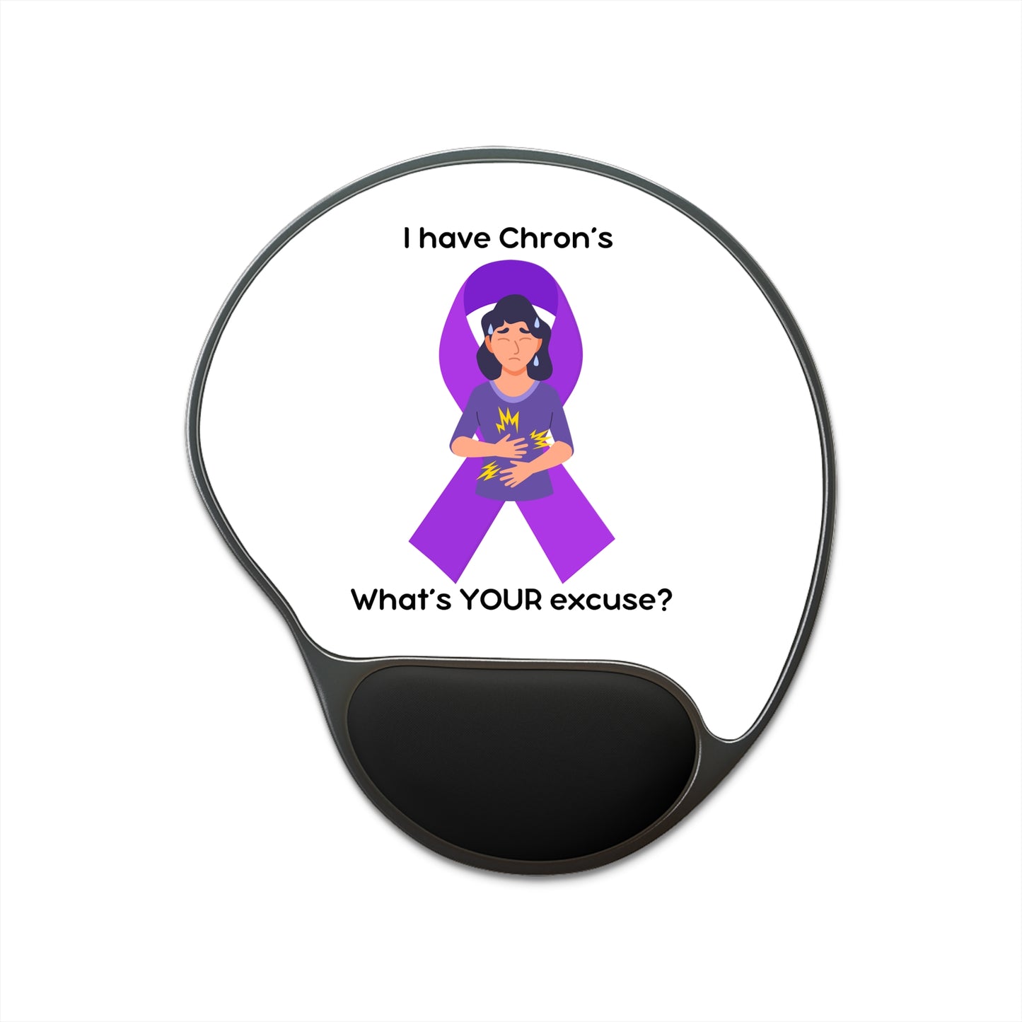 Chron's Disease Awareness Carpal Tunnel Mouse Pad With Wrist Rest