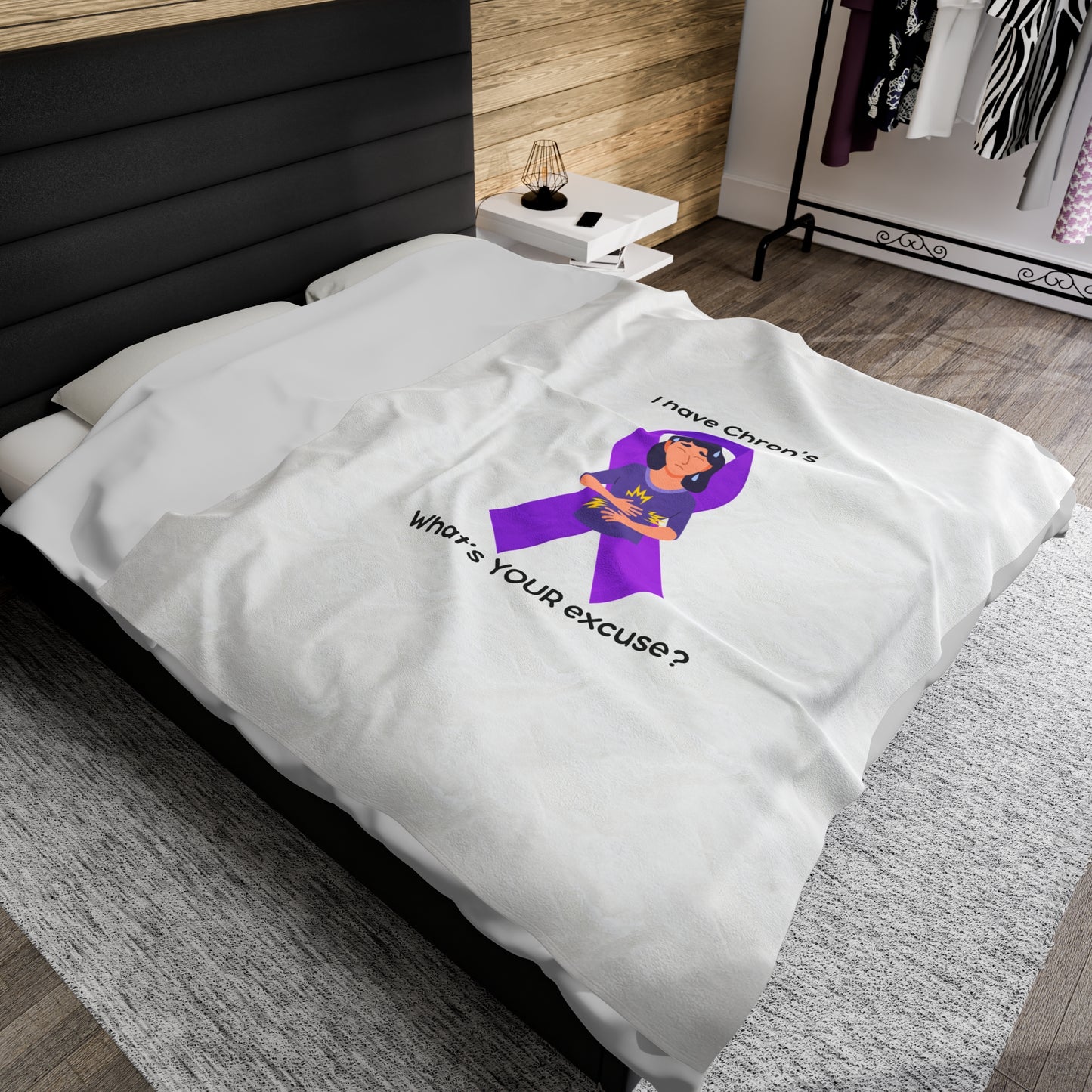 Chron's Disease Awareness Velveteen Plush Blanket