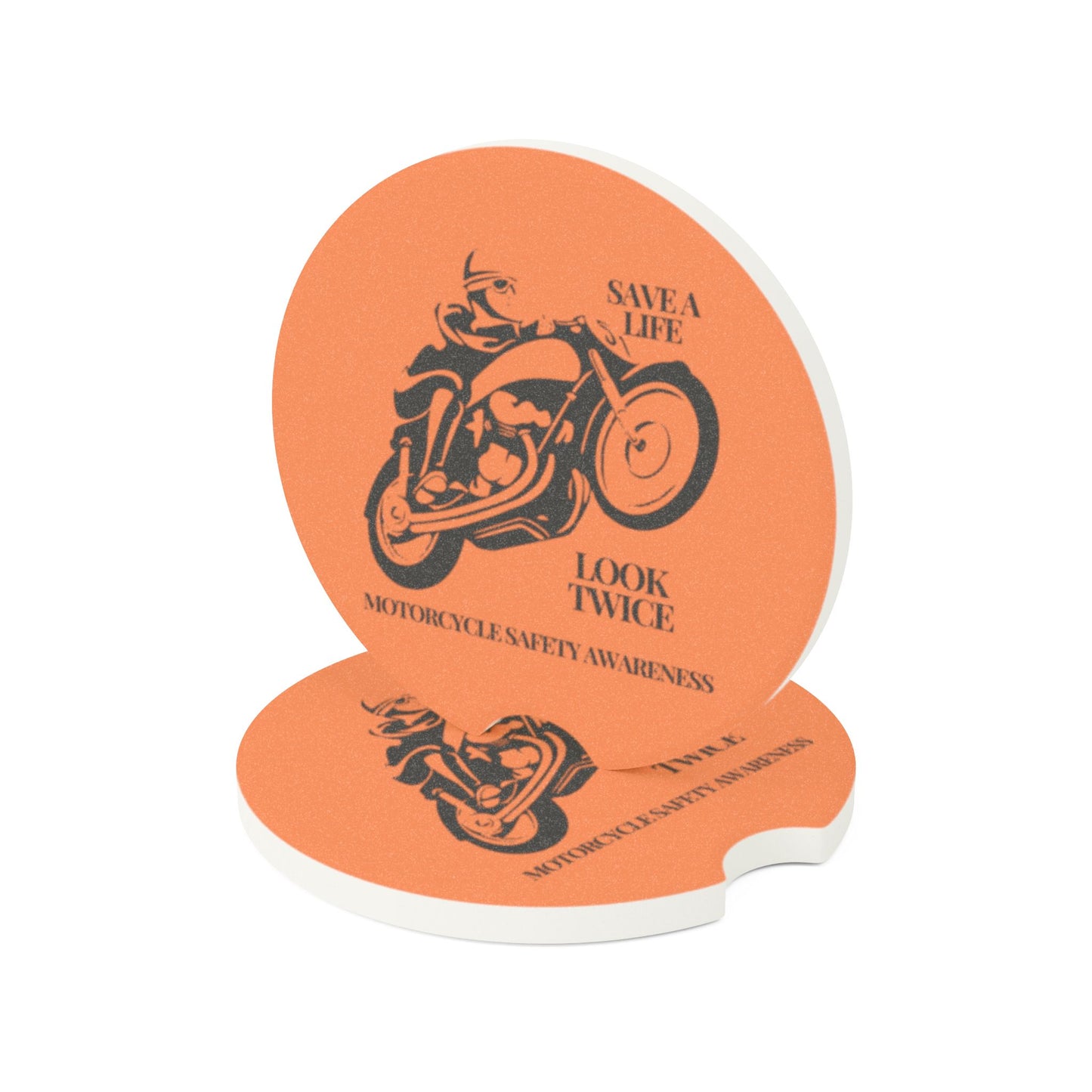 Motorcycle Safety Awareness Car Coaster Car Accessories