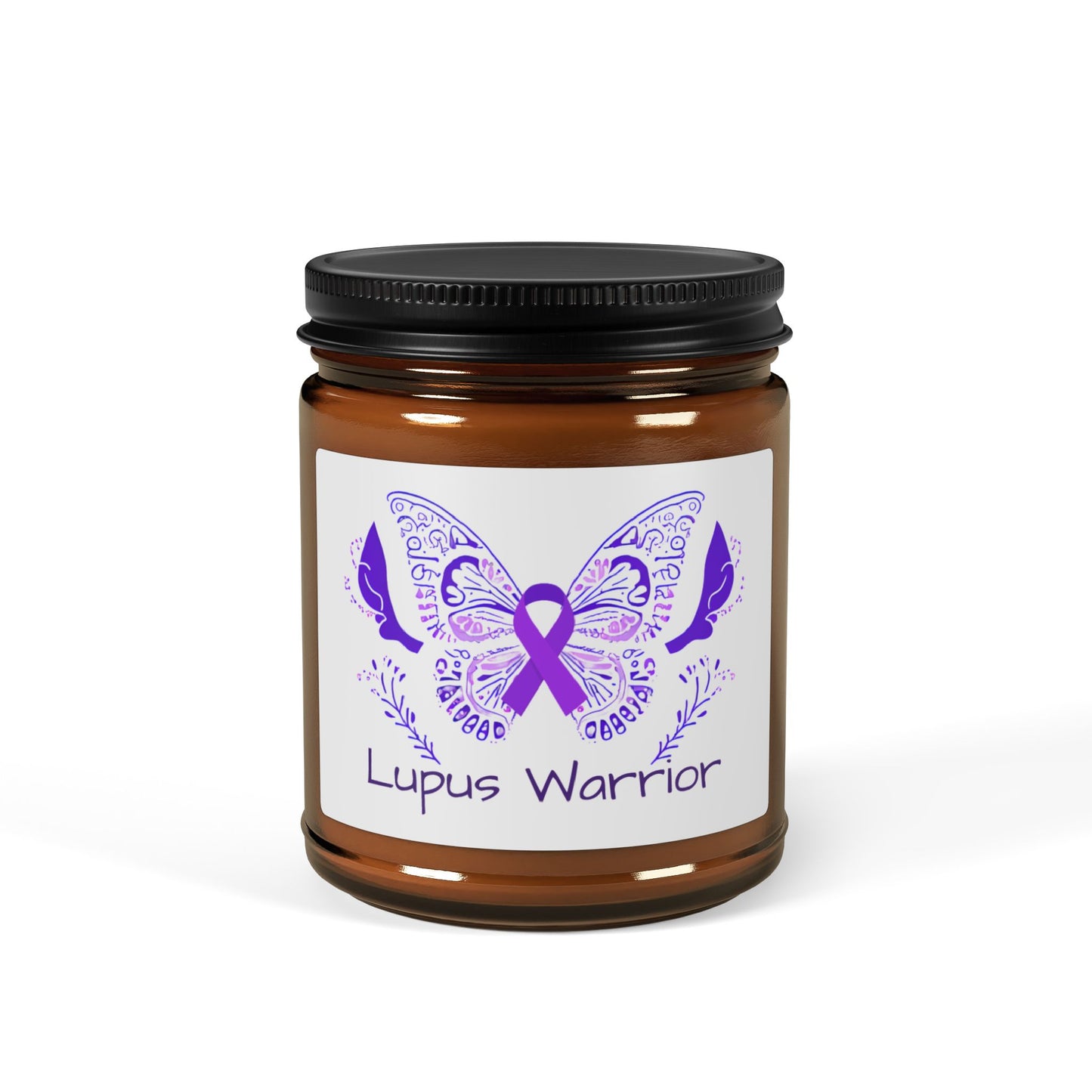 Lupus Warrior Scented Soy Candle (Multi-Size, Amber Jar)
