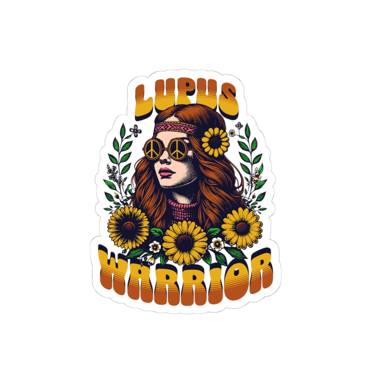 Lupus Warrior Kiss-Cut Stickers | Boho Inspired Floral Decals for Support & Awareness