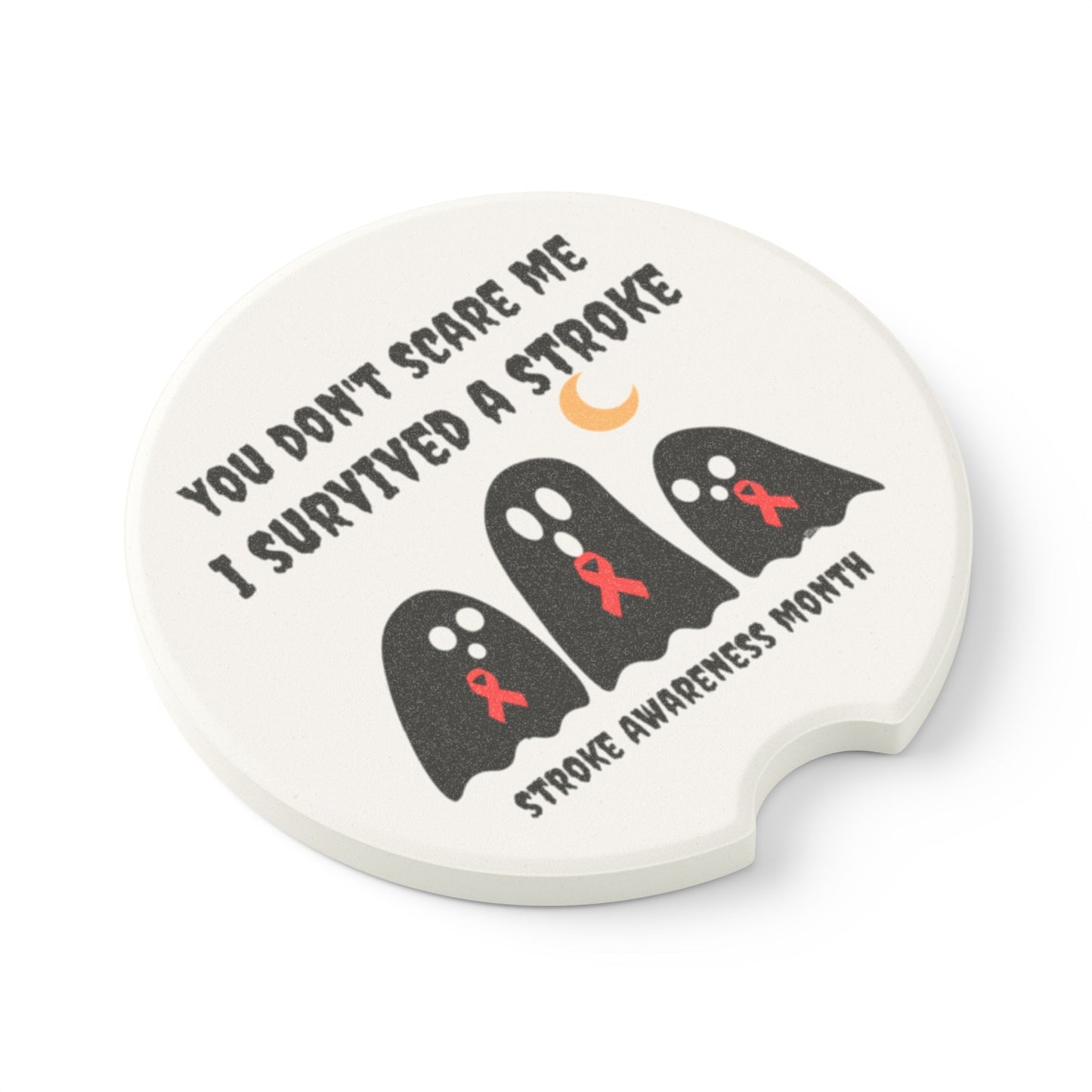 Stroke Awareness Halloween Soapstone Car Coaster