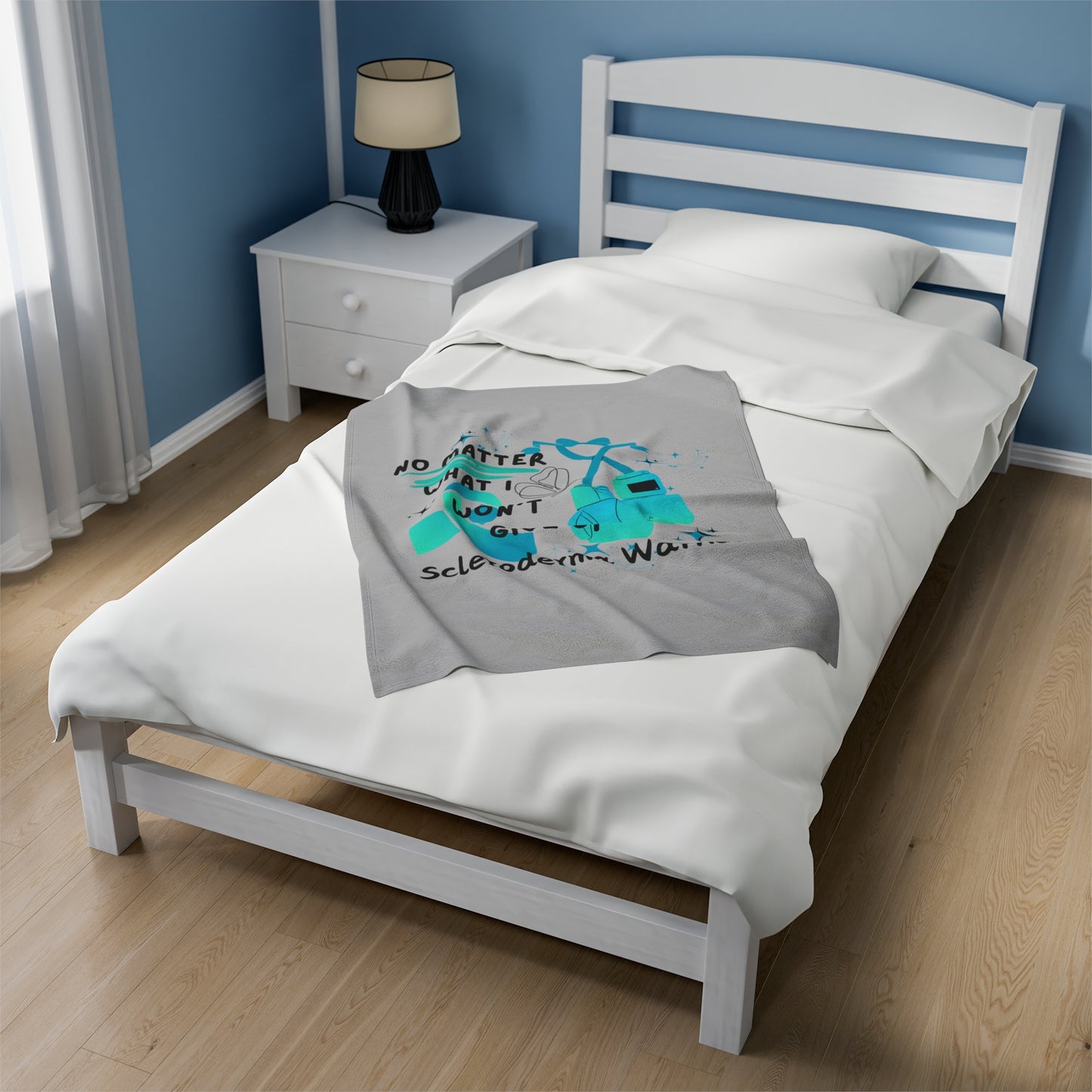 Scleroderma Warrior No Matter What I Won't Give Up Velveteen Plush Blanket