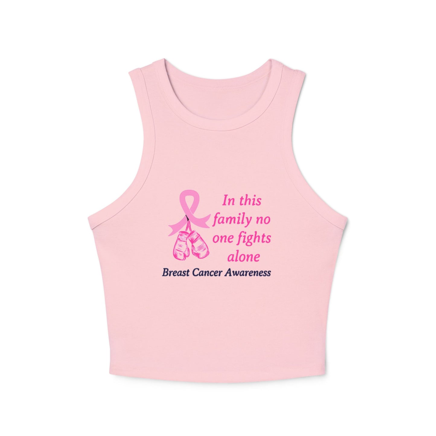Tank Top, Breast Cancer Awareness Pink Ribbon Pink Boxing Gloves, Women's Racer Rib Tank, Survivor Support, Chemotherapy Shirt, Fight Like a