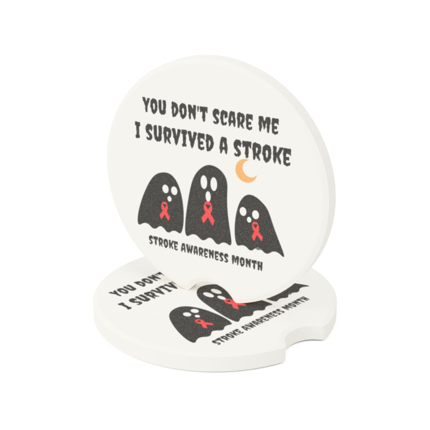 Stroke Awareness Halloween Soapstone Car Coaster