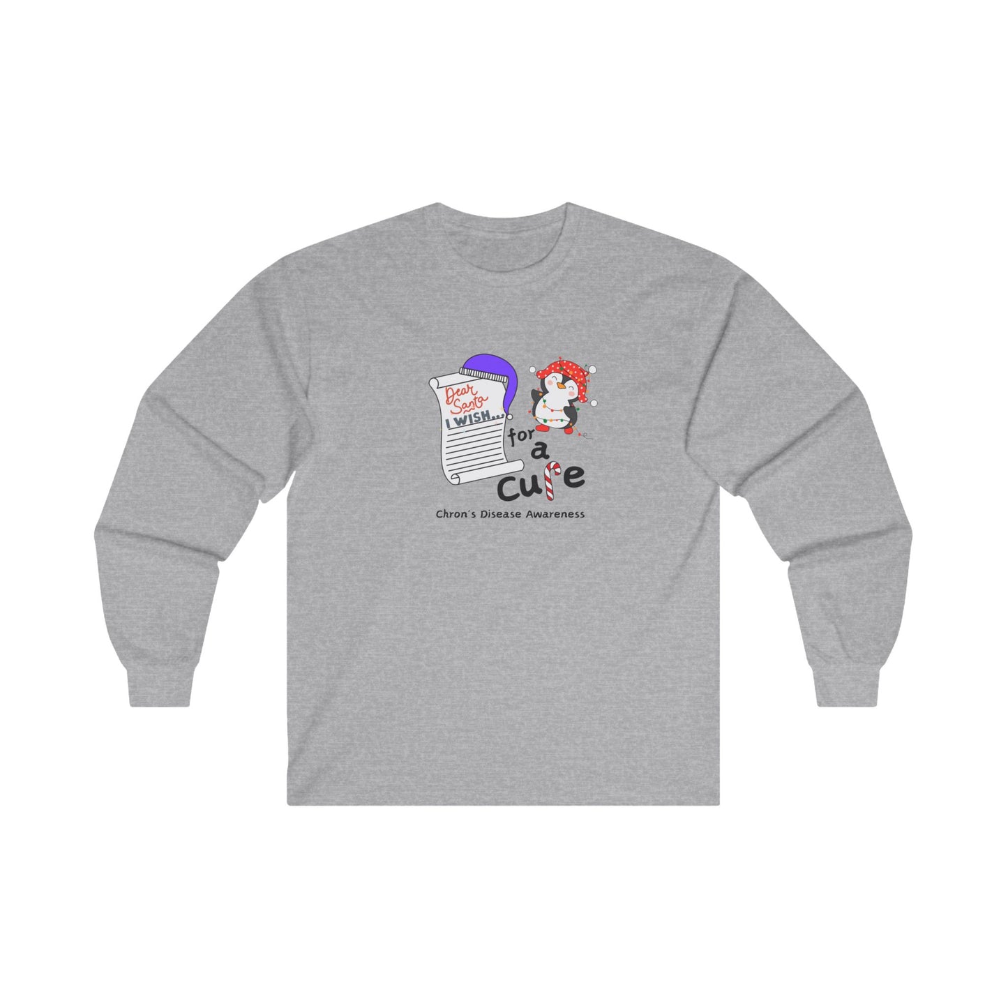 Unisex Ultra Cotton Long Sleeve Tee, Chron's Disease Awareness, Holiday Gift Ideas