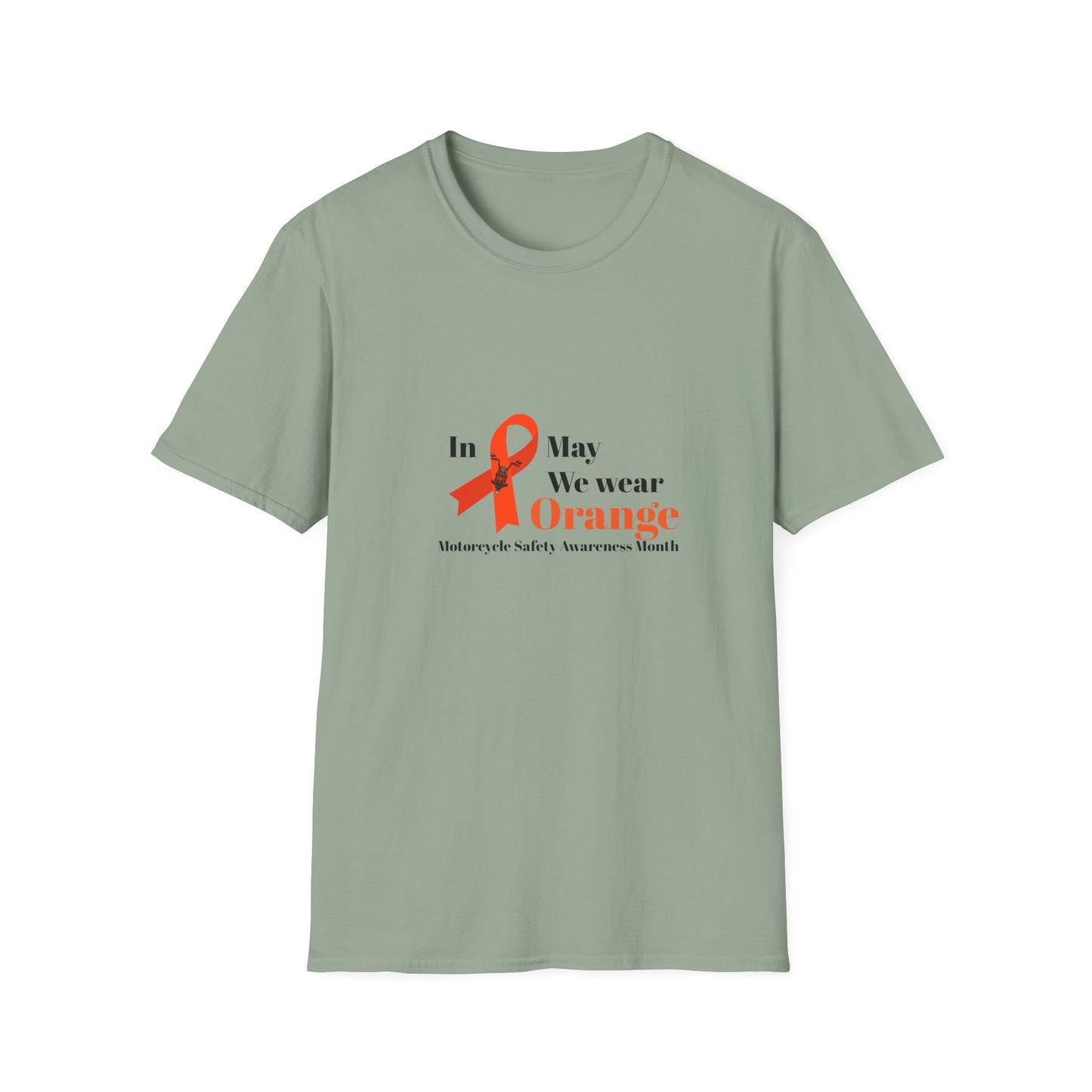 Motorcycle Safety Awareness Orange Ribbon Unisex Softstyle T-Shirt