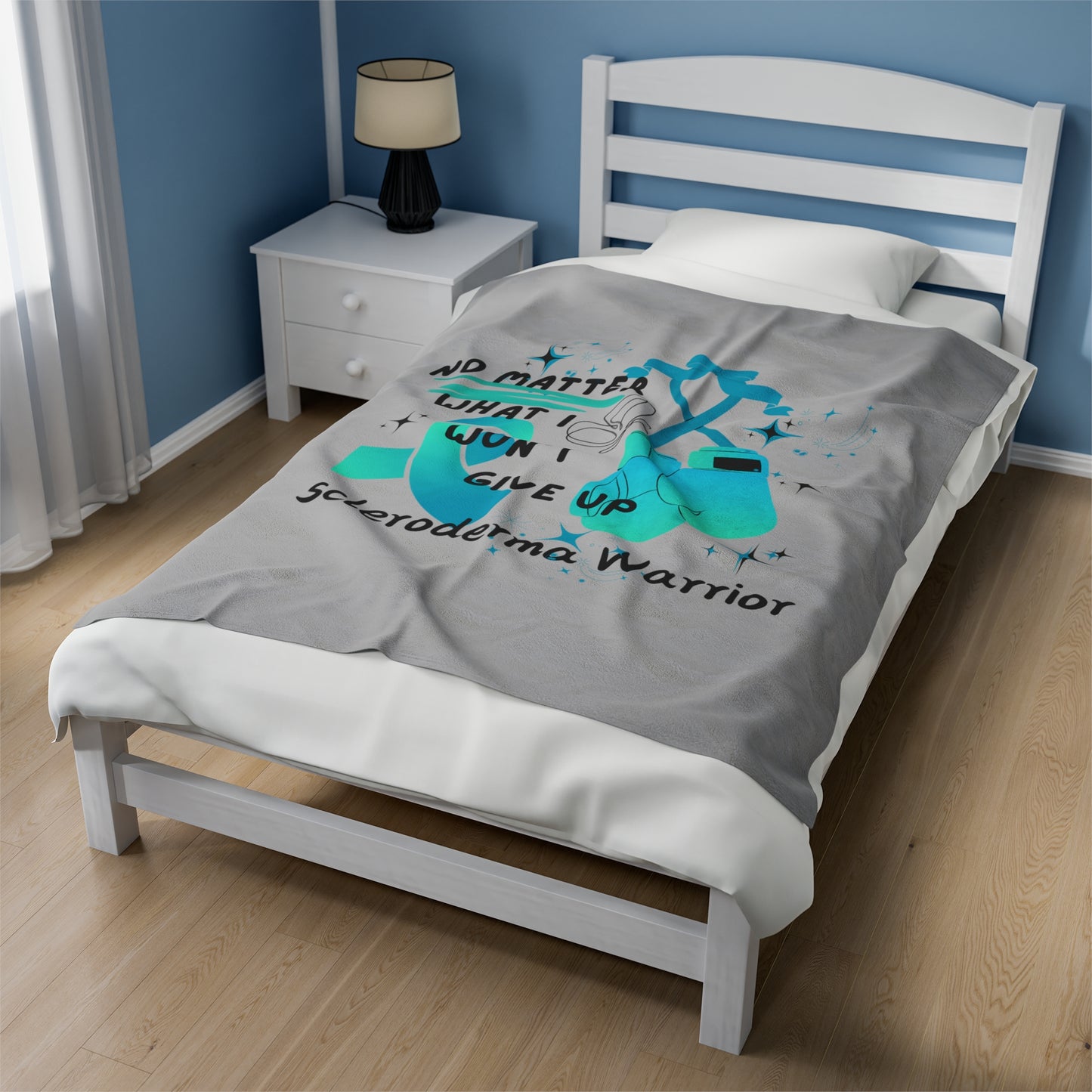 Scleroderma Warrior No Matter What I Won't Give Up Velveteen Plush Blanket