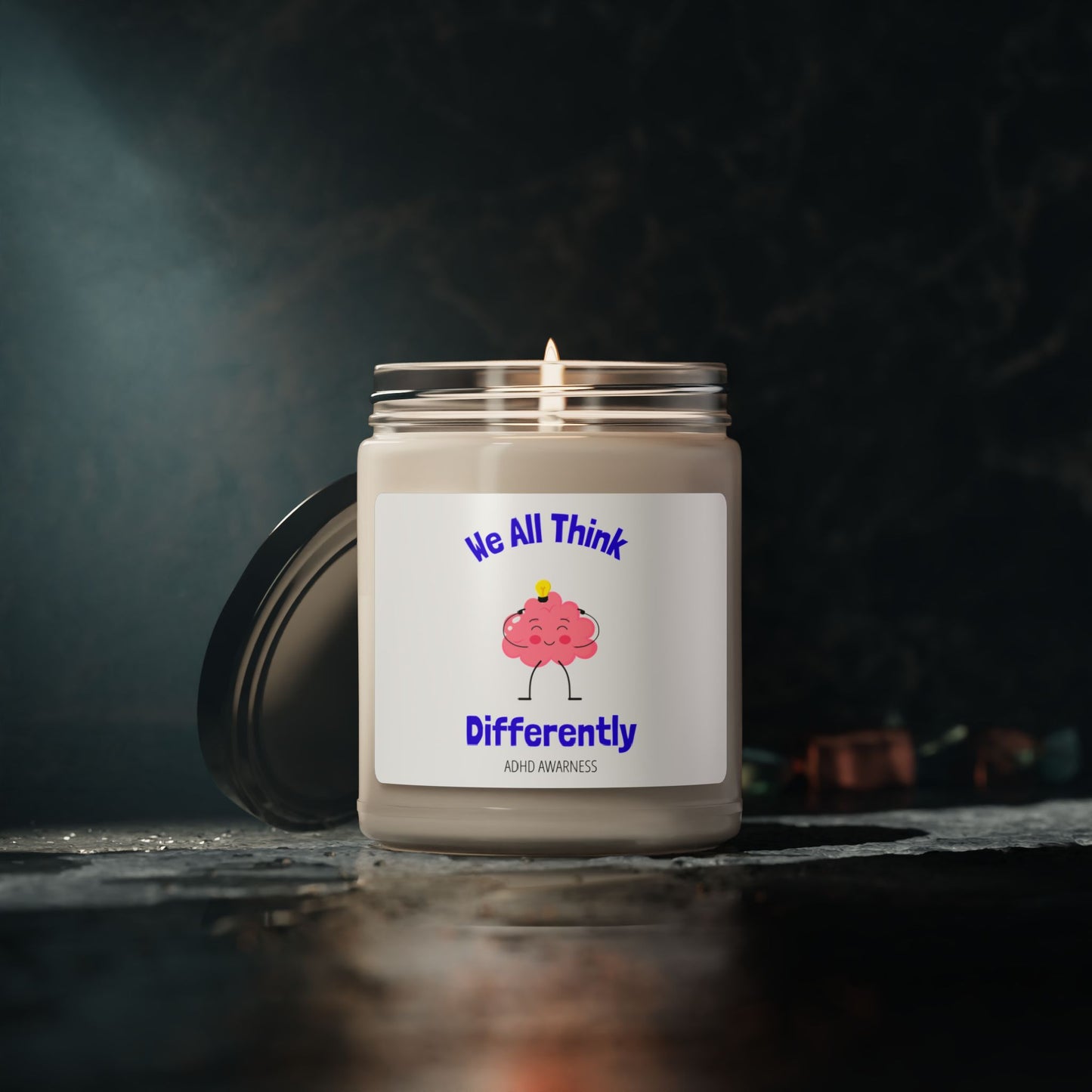 Scented Soy Candle, 9oz ADHD awareness we all think differently