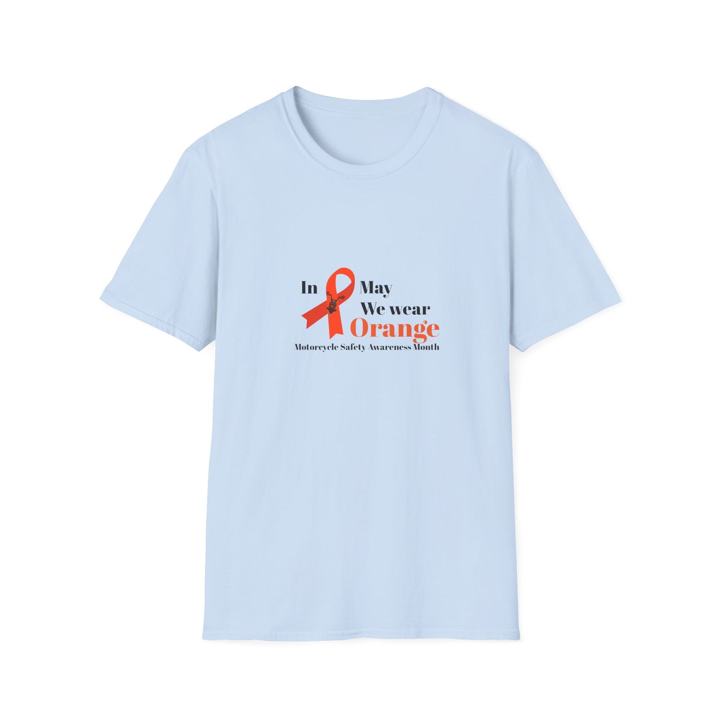 Motorcycle Safety Awareness Orange Ribbon Unisex Softstyle T-Shirt