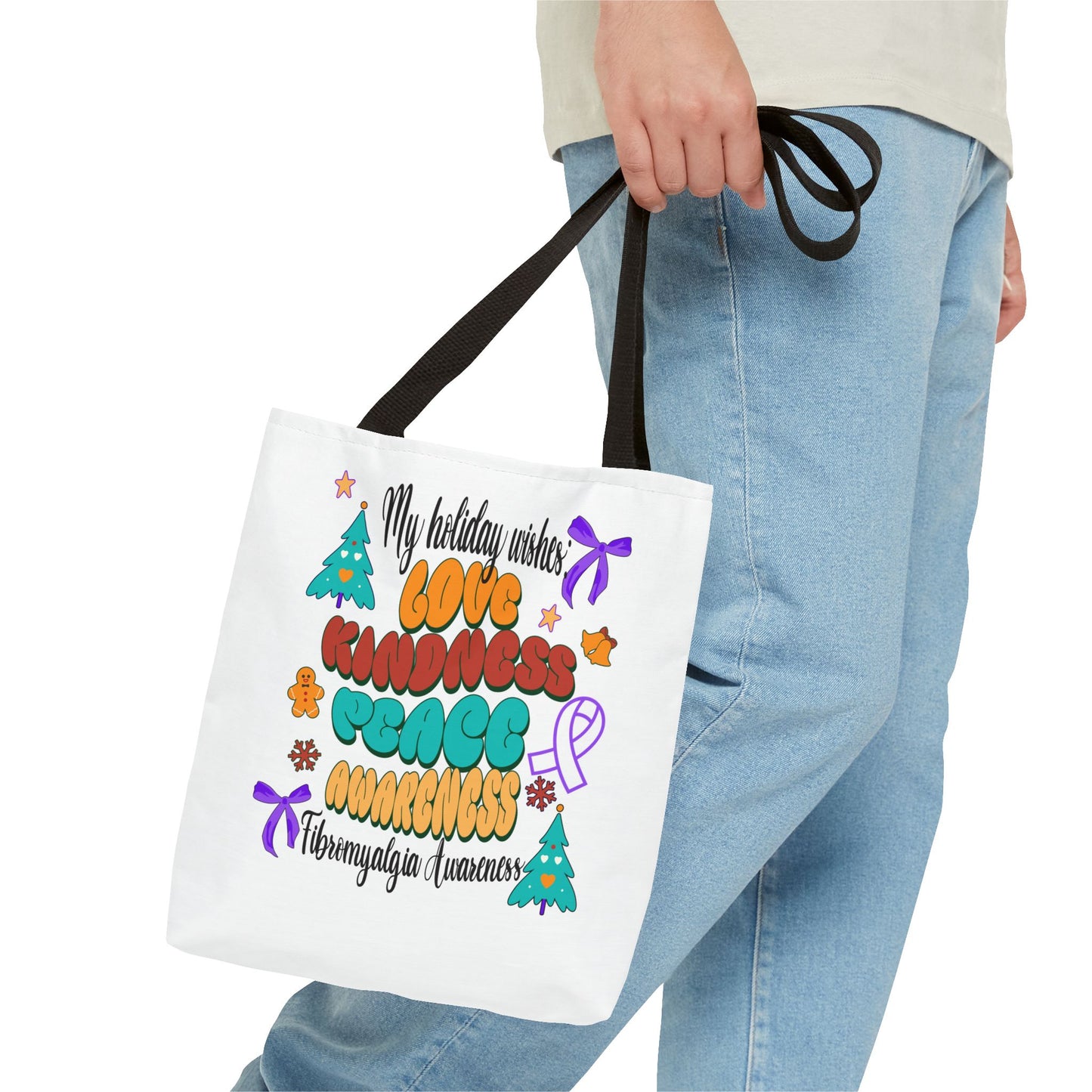 Fibromyalgia Awareness Holiday Wishes Tote Bag