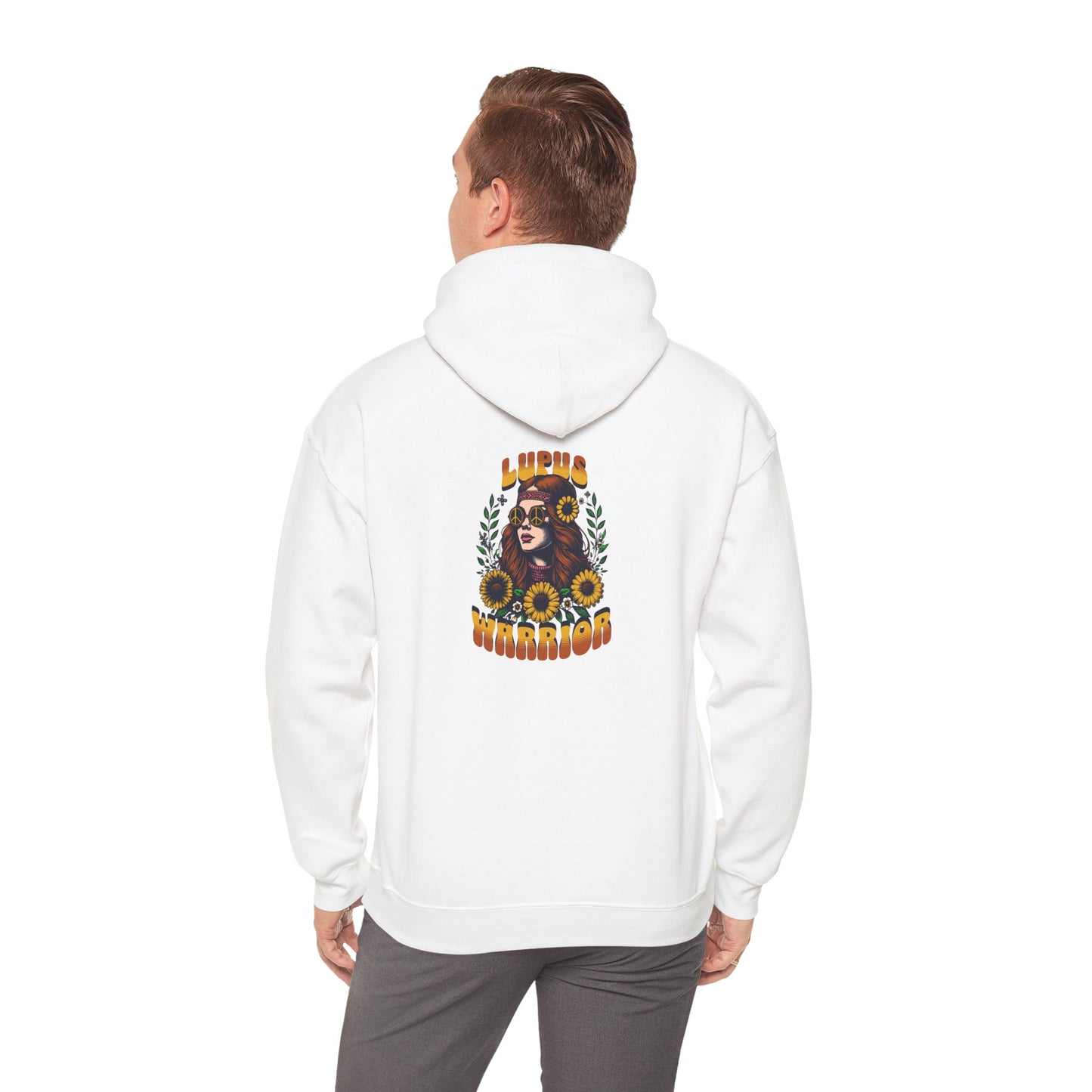 Lunar Warrior Hoodie - Unisex Heavy Blend™ Sweatshirt with Sunflower Design