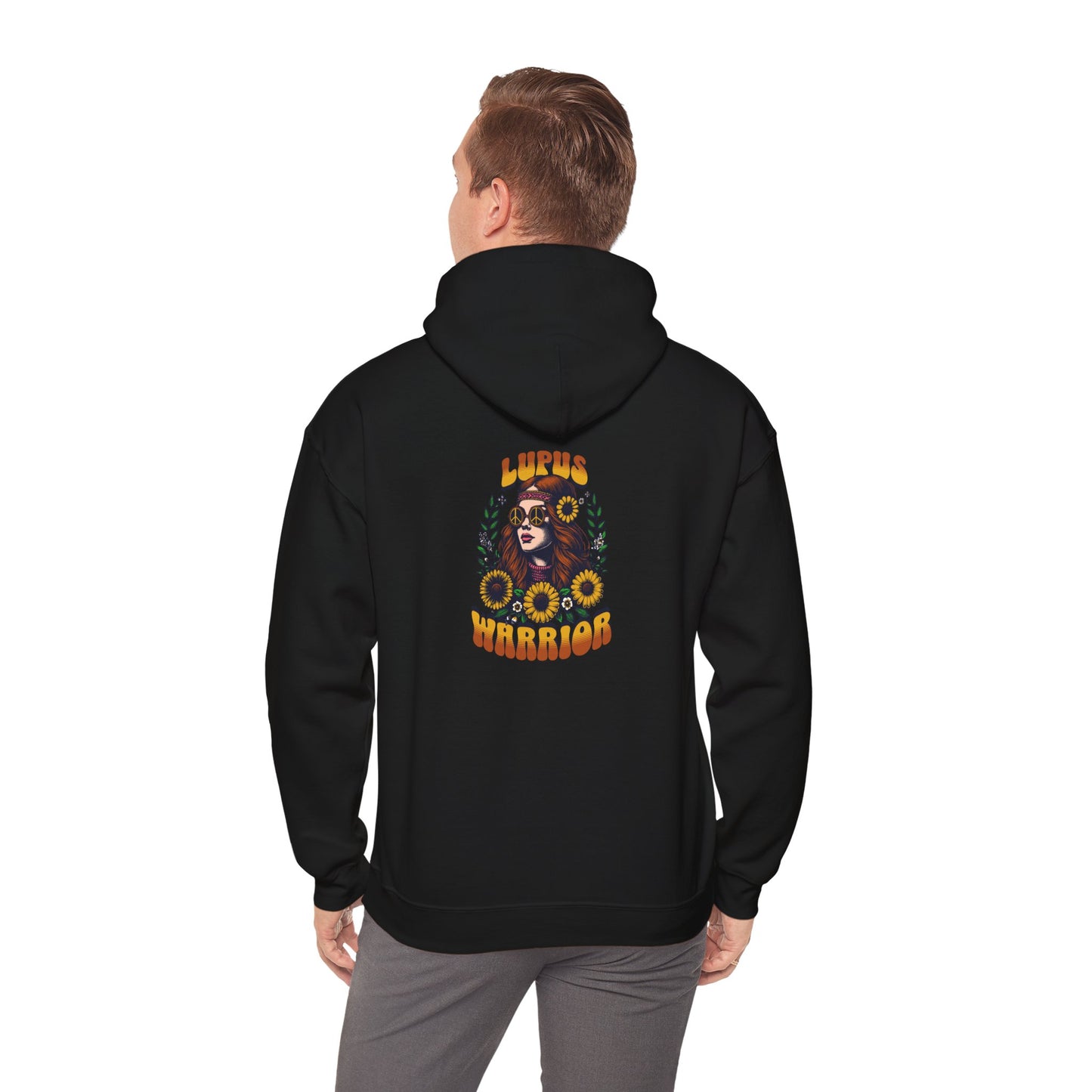 Lunar Warrior Hoodie - Unisex Heavy Blend™ Sweatshirt with Sunflower Design
